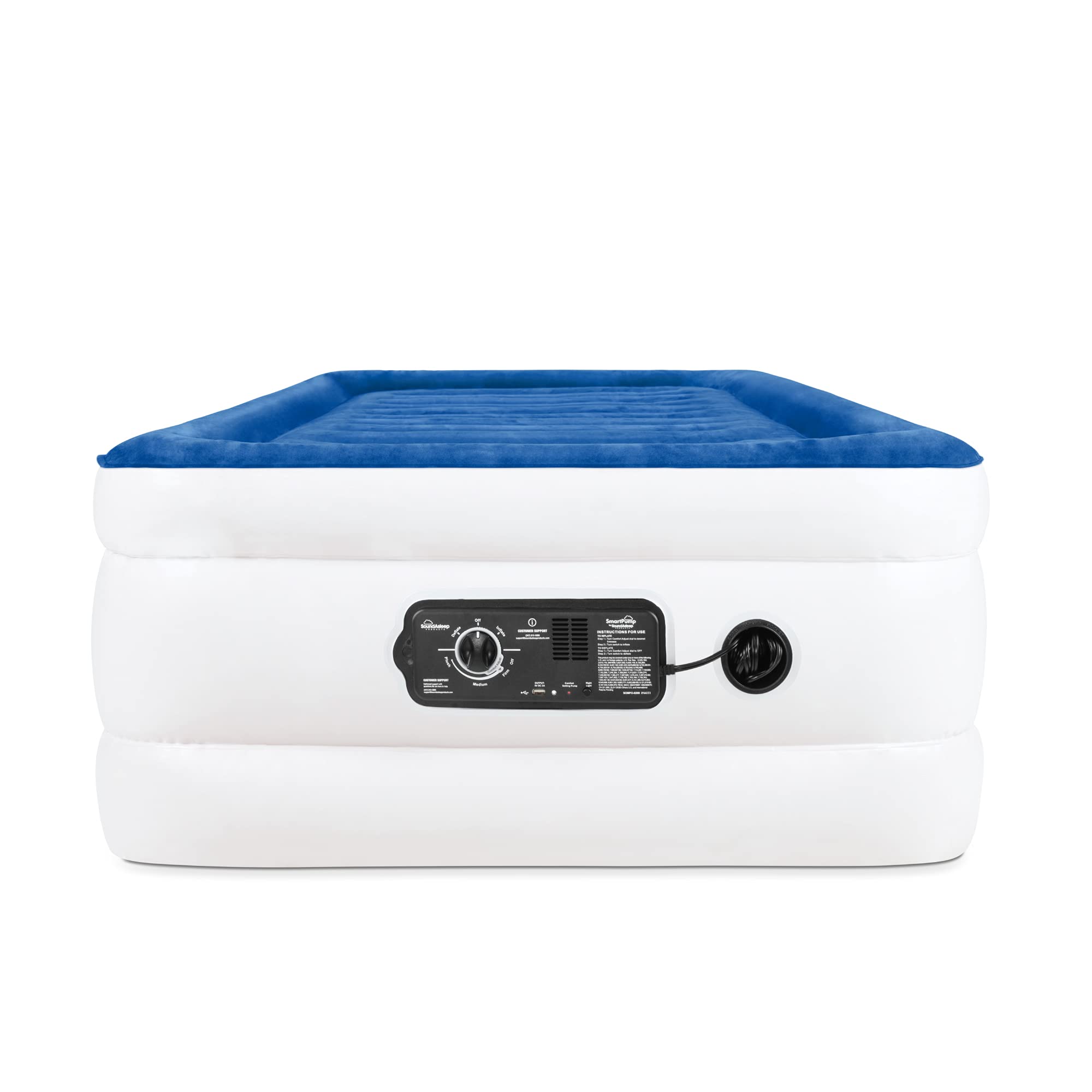SoundAsleep CloudNine Series Air Mattress with Dual Smart Pump Technology - Twin Size Inflatable Bed for Home, Camping & Guest Use - Comfortable & Portable Blow Up Mattress