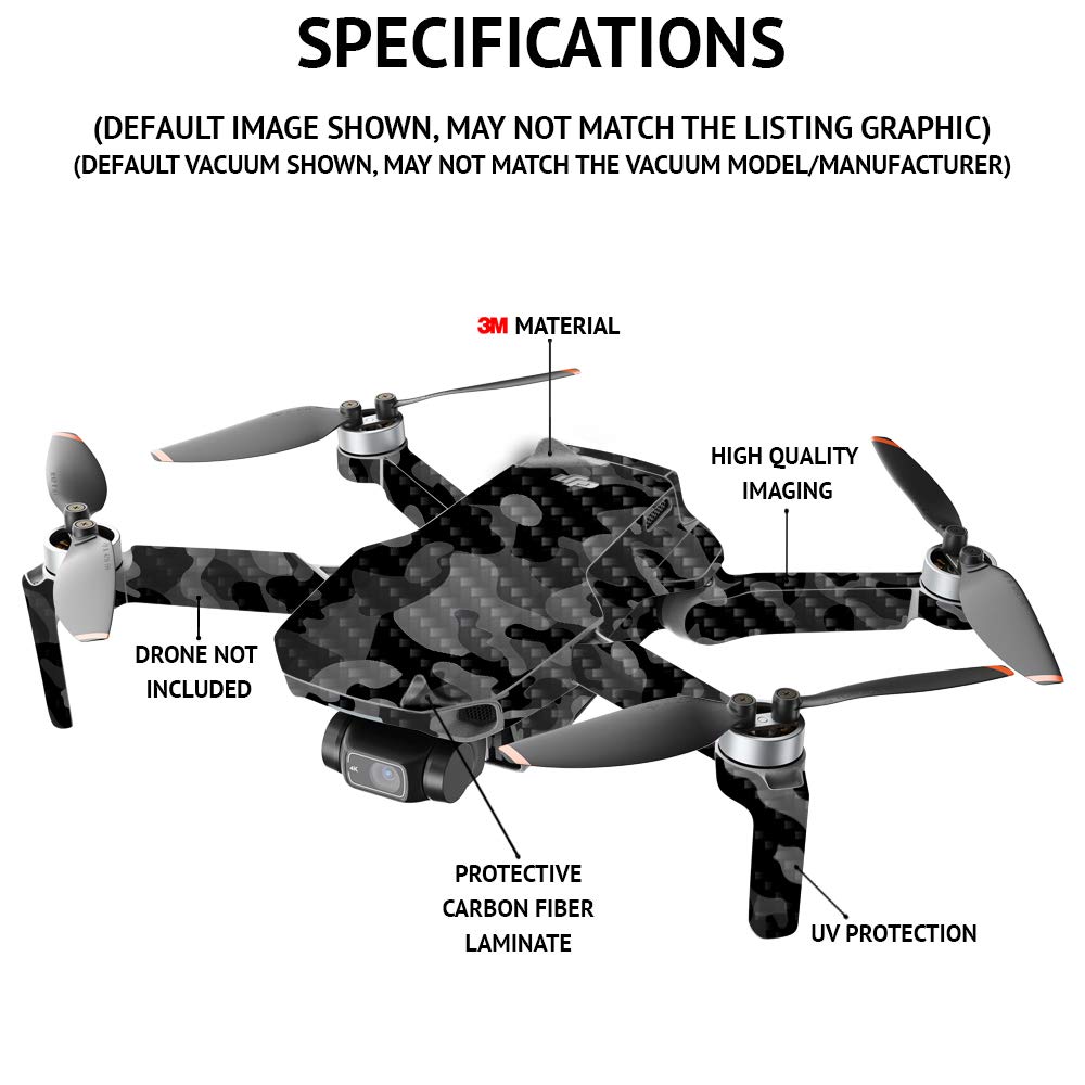 Premium Carbon Fiber Skin for DJI Mini 2 Drone - Durable Protective Cover with Textured Finish | Easy Application | Made in USA | Perfect for Outdoor Adventures & Aerial Photography