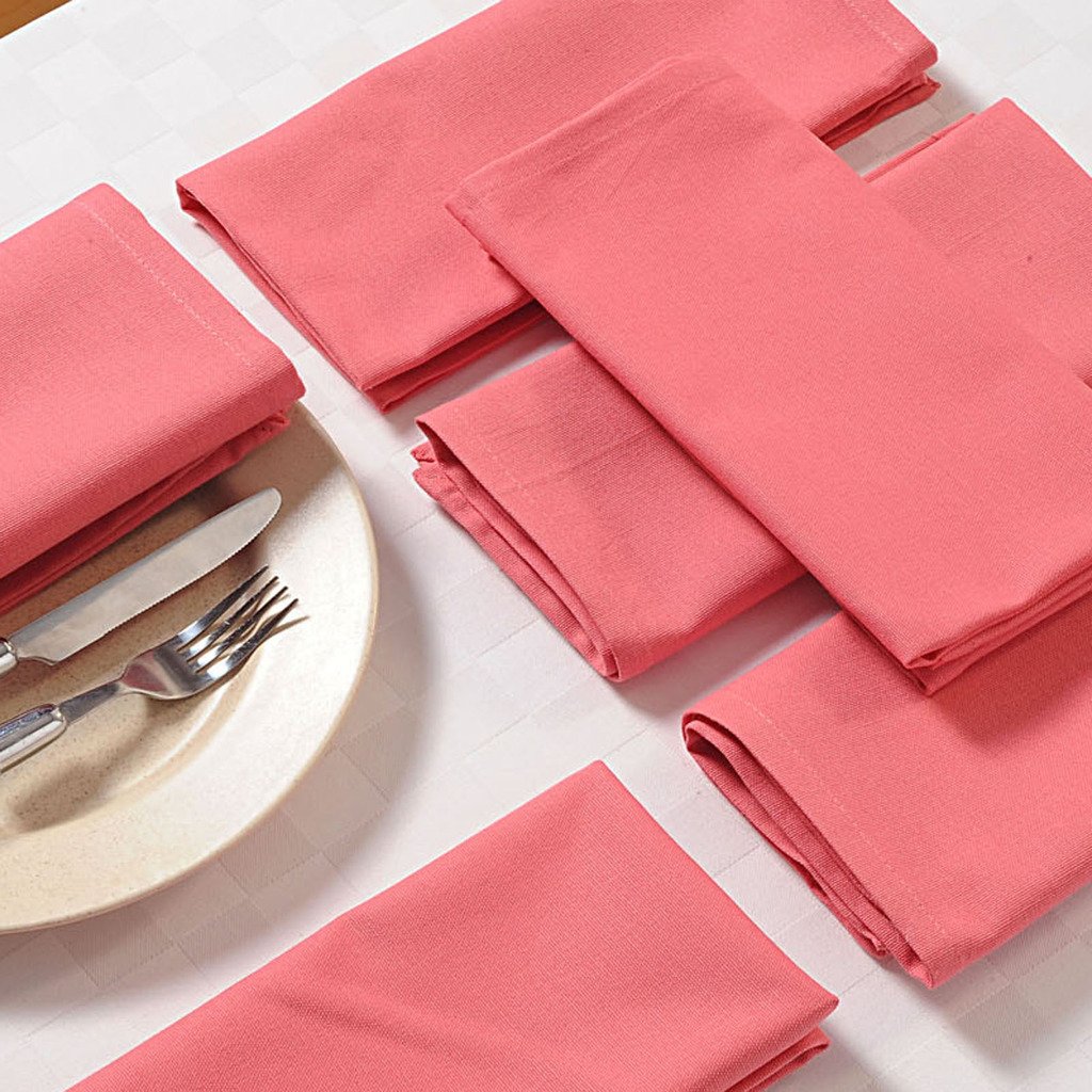 Premium YUGA 100% Cotton Plain Dinner Napkins Set - 6 Pack 17x17 Inches White Table Linen for Fine Dining, Wedding, Restaurant & Formal Occasions