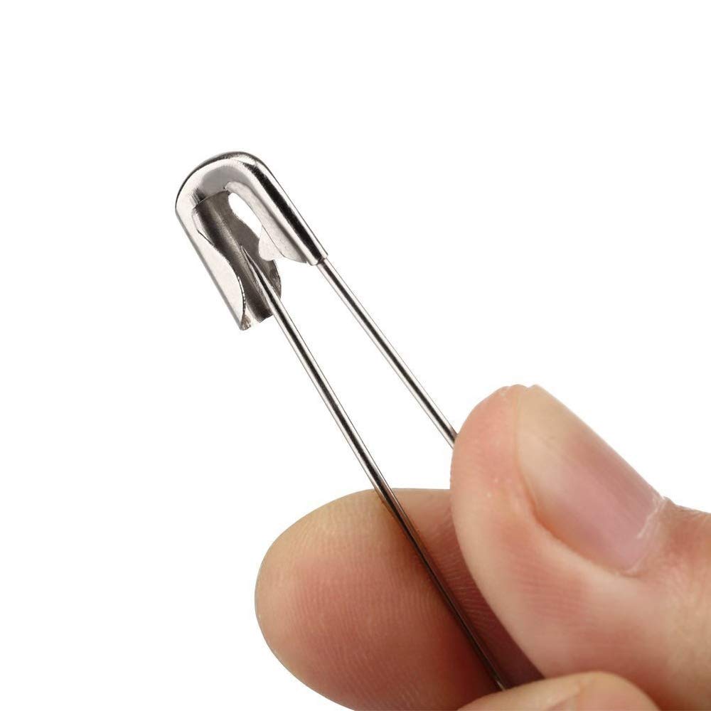 50PCS 3.3 Inch Stainless Steel Safety Pins - Bulk Decorative Silver Sewing Pins, 75mm Clothing Clips for DIY Crafts, Sewing Projects & Fabric Repair | Durable Metal Fasteners for Home & Office Use