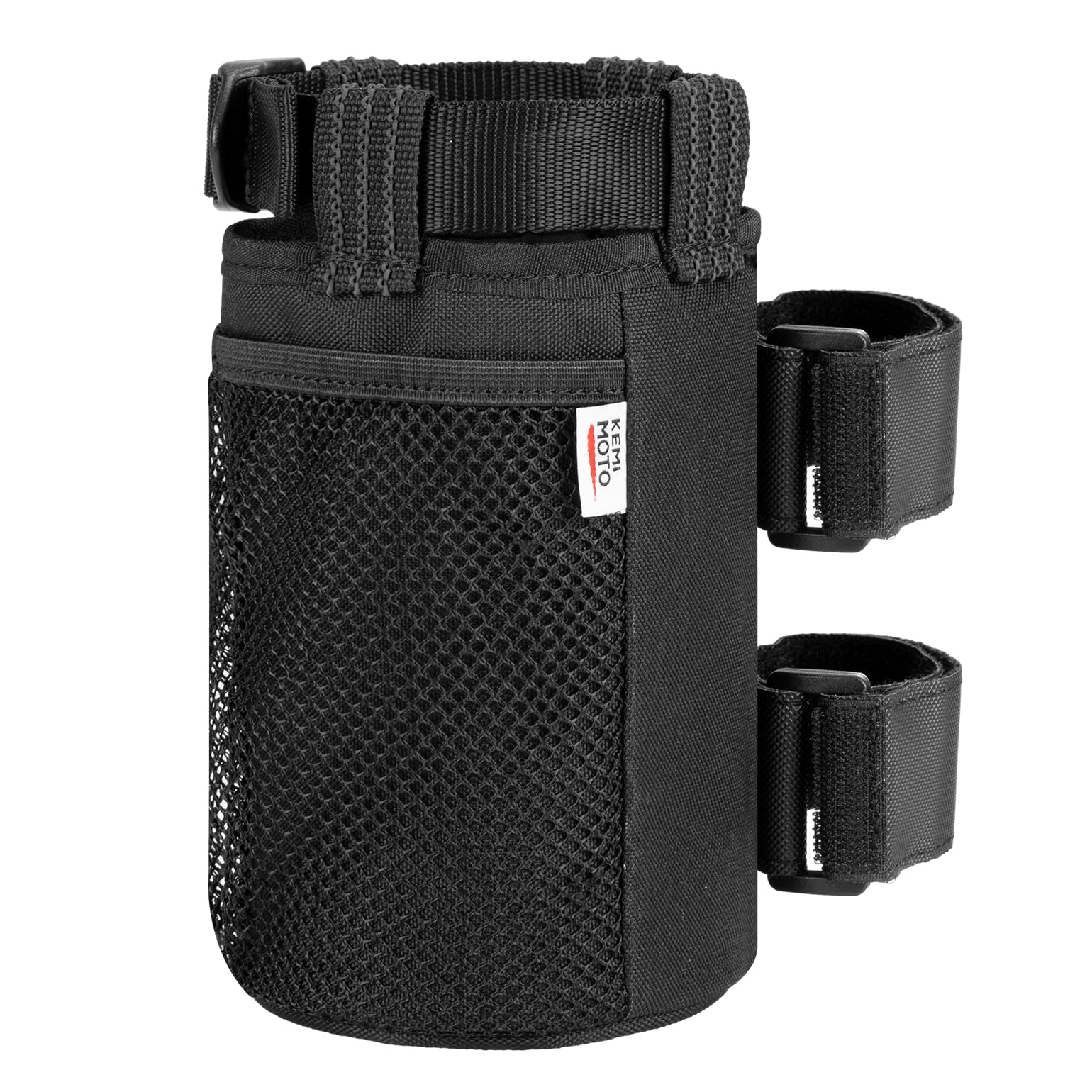 KEMIMOTO 2 Pack Roll Bar Cup Holder with Mesh Pockets & Sticky Straps - Universal for UTV, Wheelchair, Scooter, Walker, Rollator, Bike, Golf Cart & Boat - Perfect for Outdoor Activities, Travel & Daily Use