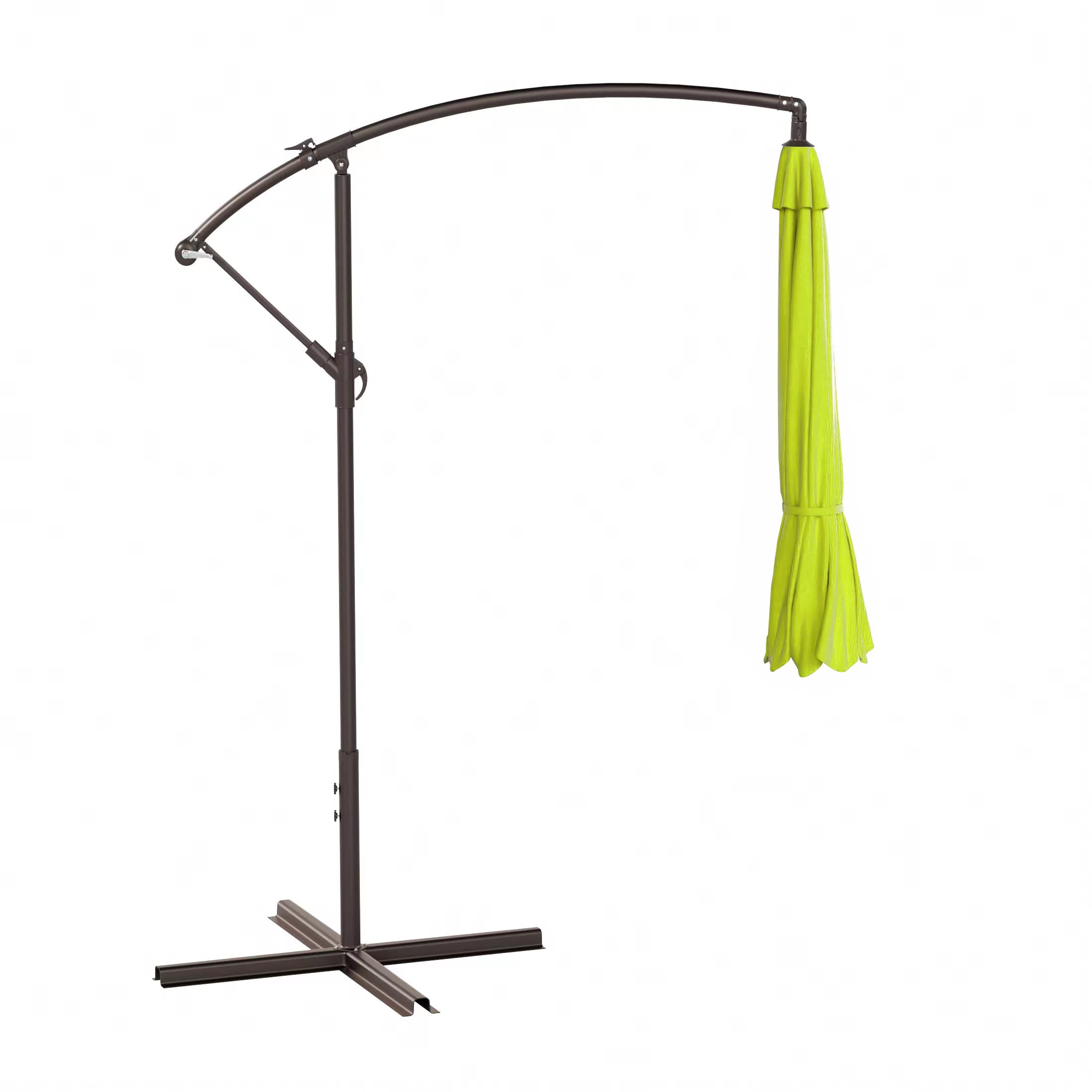 WO Home Furniture 10ft Outdoor Patio Cantilever Umbrella with Stand - 2 Piece Hanging Shade Kit for Backyard, Poolside, and Garden Relaxation