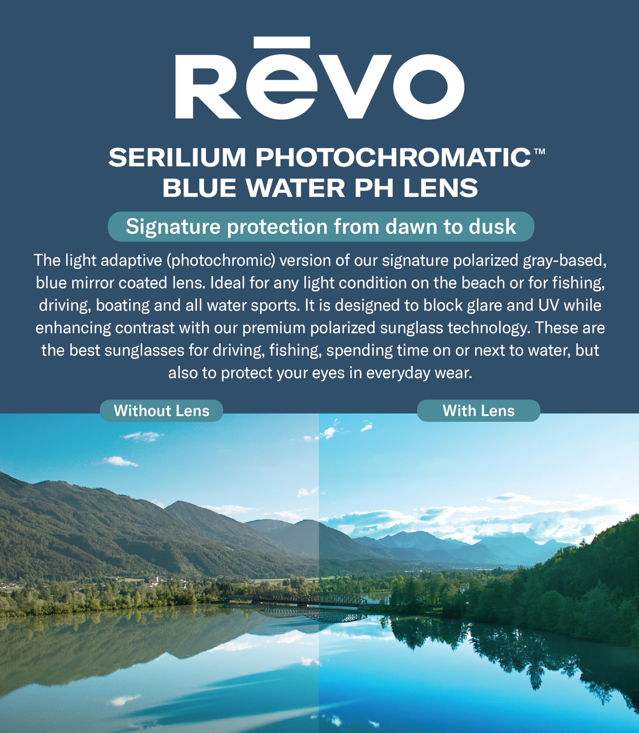 Revo Horizon Polarized Sunglasses - Titanium Navigator Frame for Men & Women - UV Protection, Anti-Glare for Driving, Running, Outdoor Sports & Travel