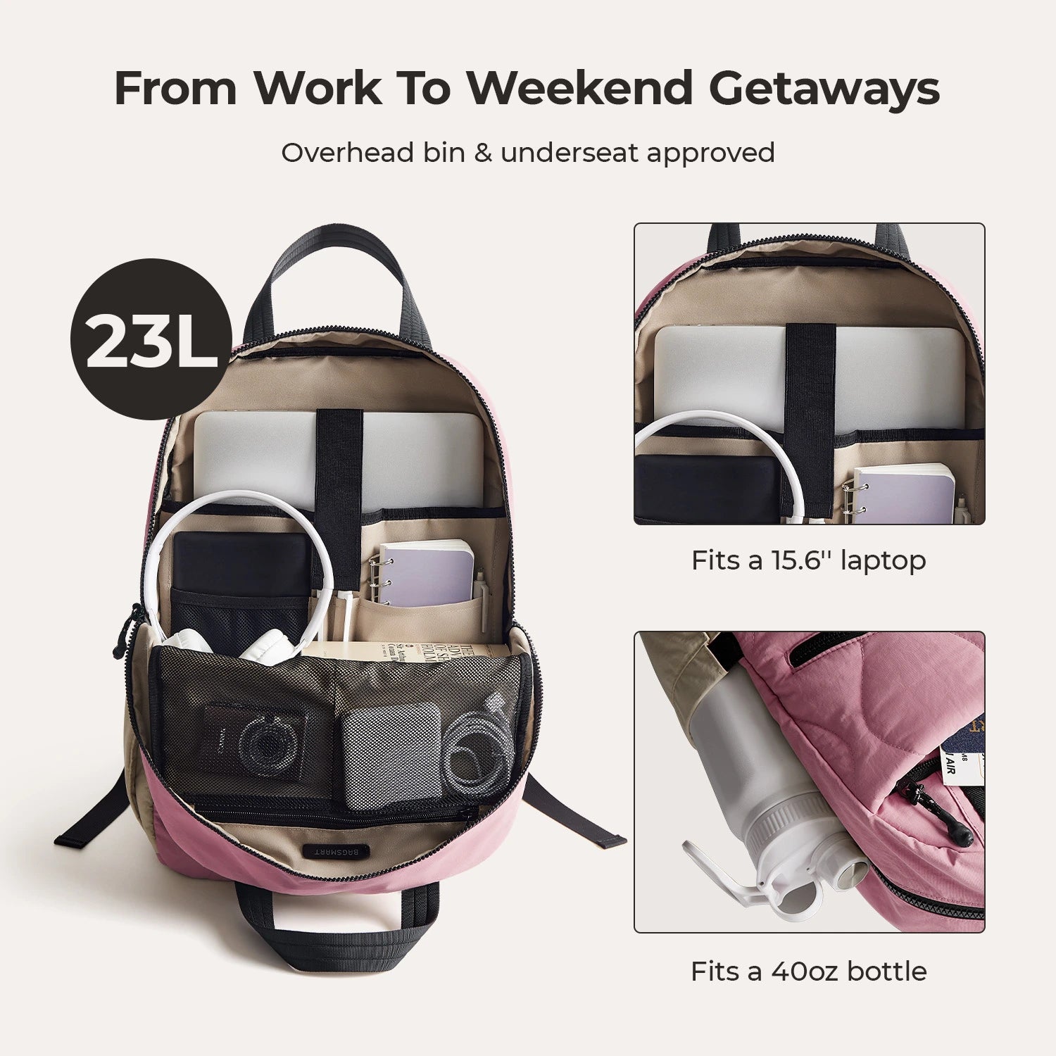 Paz 23L Lightweight Waterproof Hiking Backpack for Men & Women - Durable Travel Daypack for Outdoor Camping, Hiking, School & Work Commute