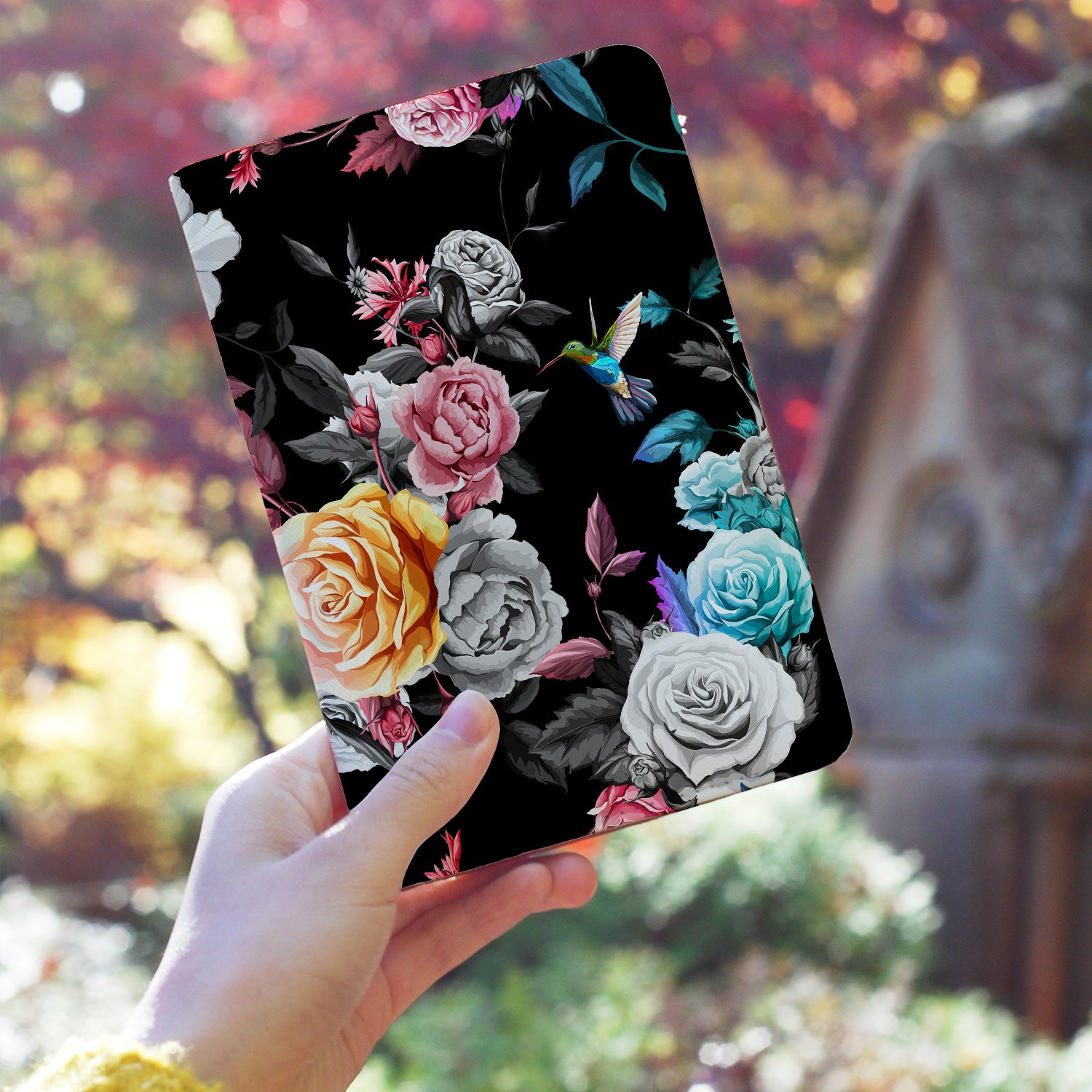 Black Flower Travel Wallet - RFID Blocking Passport Holder for Women & Men - Perfect for International Travel, Vacations & Airports