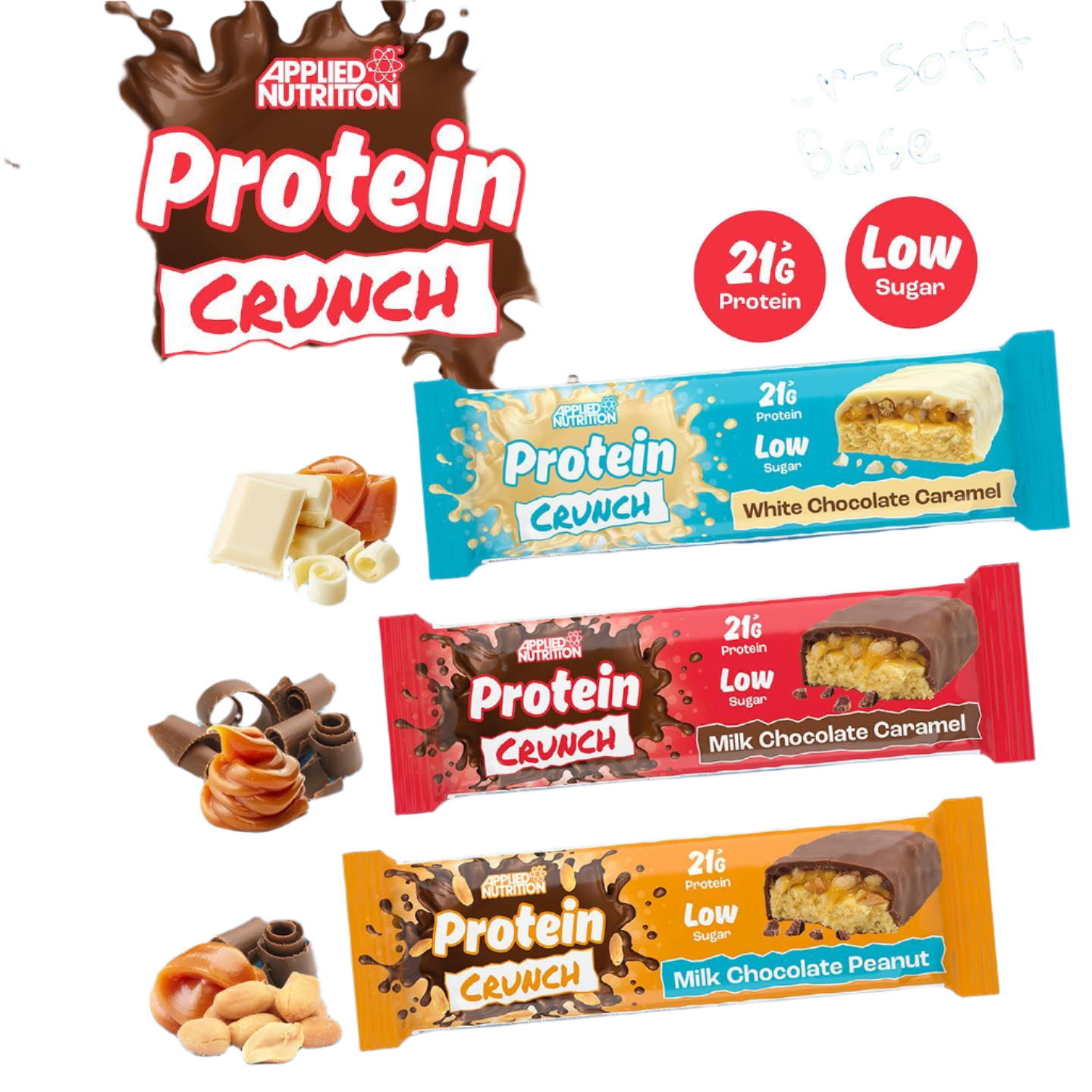 Applied Nutrition Protein Crunch Bar - 12 Pack (62g Each) | High Protein Snack for Weight Loss & Muscle Building | Perfect for Gym, Work & On-the-Go Nutrition