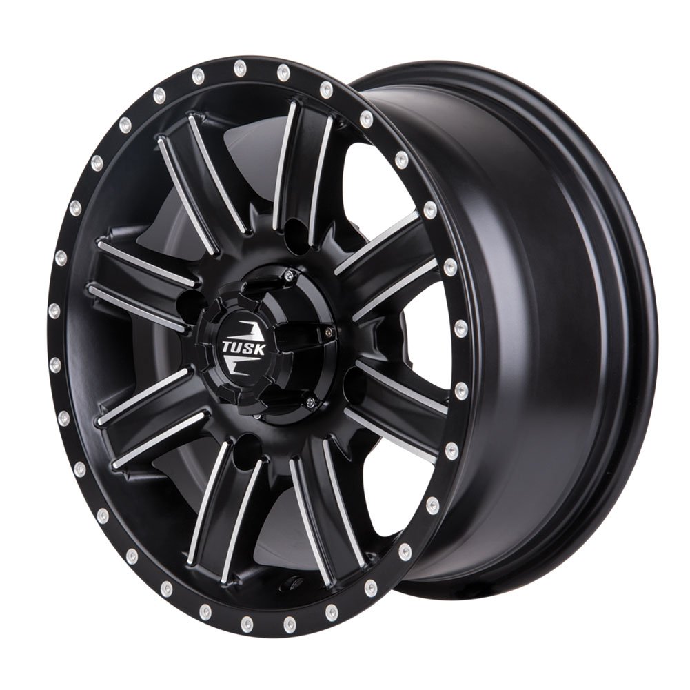 TUSK 4/110 Cascade Wheel 12x7 5.0 + 2.0 Machined/Black ATV Rim - Compatible with Suzuki King Quad 500AXi 2009-2025 | Durable Off-Road Wheels for Trail Riding, Mudding & Outdoor Adventures
