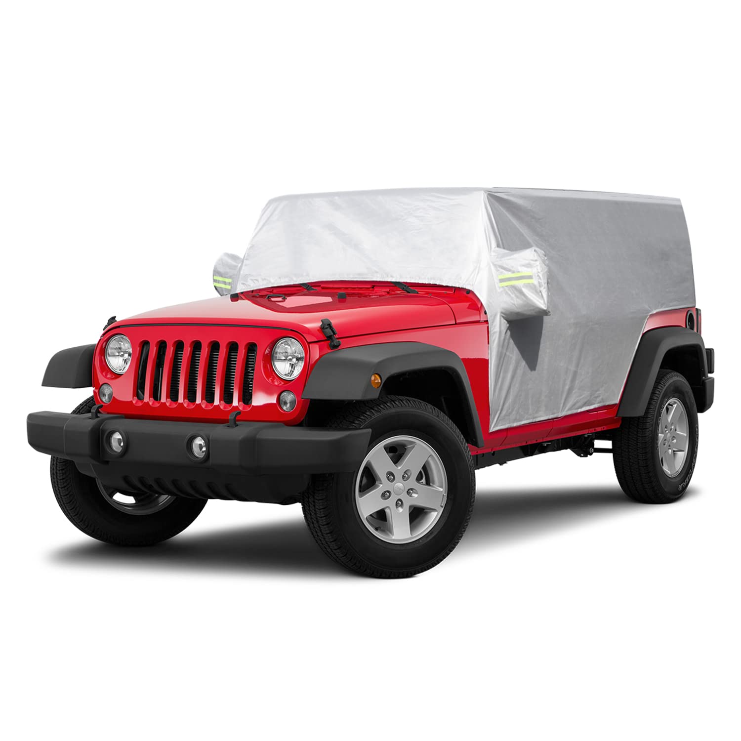 Waterproof All-Weather Jeep Wrangler JK JL Car Cover (2007-2022) - UV Protection, Snow & Rain Shield for 4-Door Models | Perfect for Outdoor Parking & Winter Storage