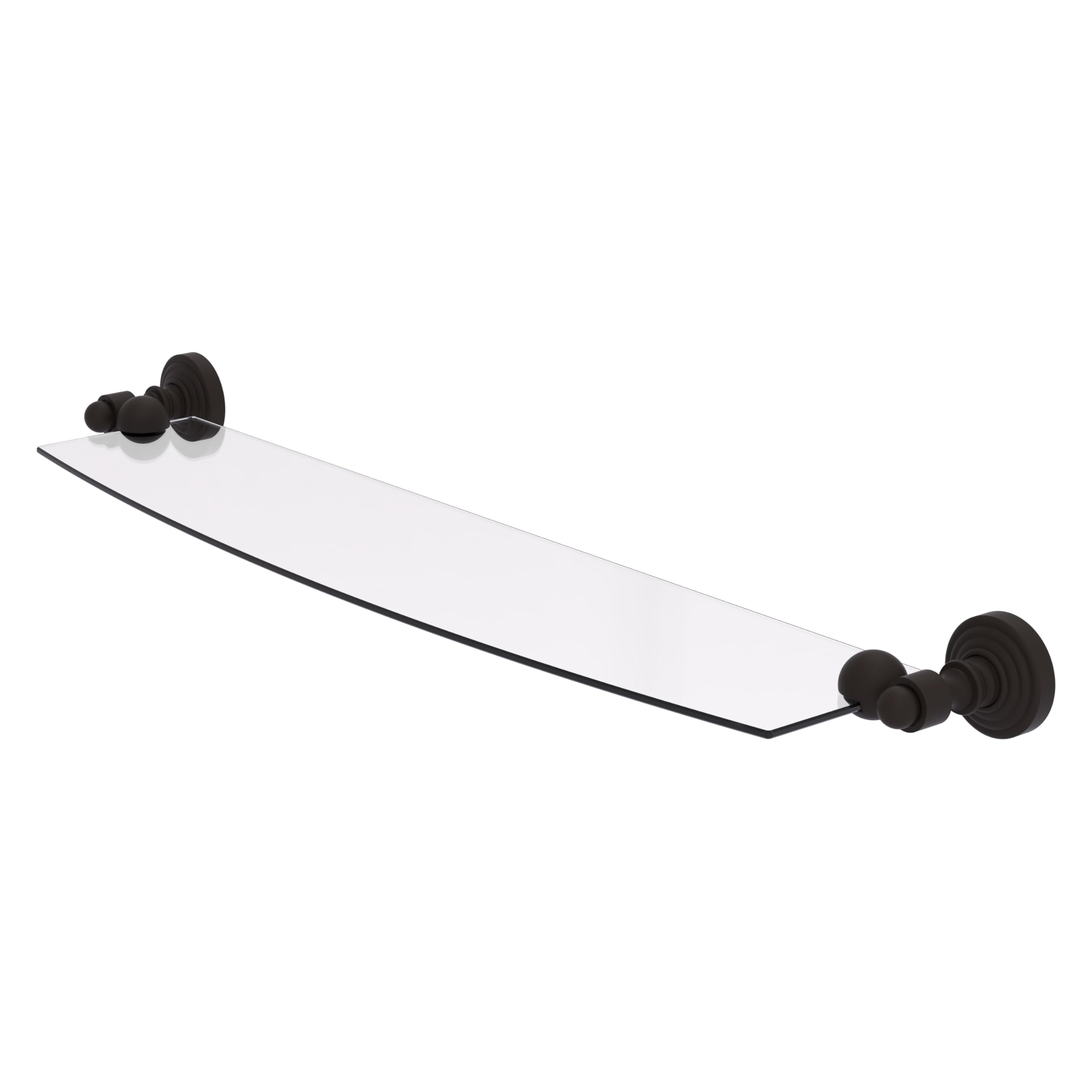 Allied Brass WP-33/24-ORB 24-Inch Oil Rubbed Bronze Glass Shelf - Waverly Place Collection - Perfect for Bathroom, Kitchen, or Living Room Storage & Display