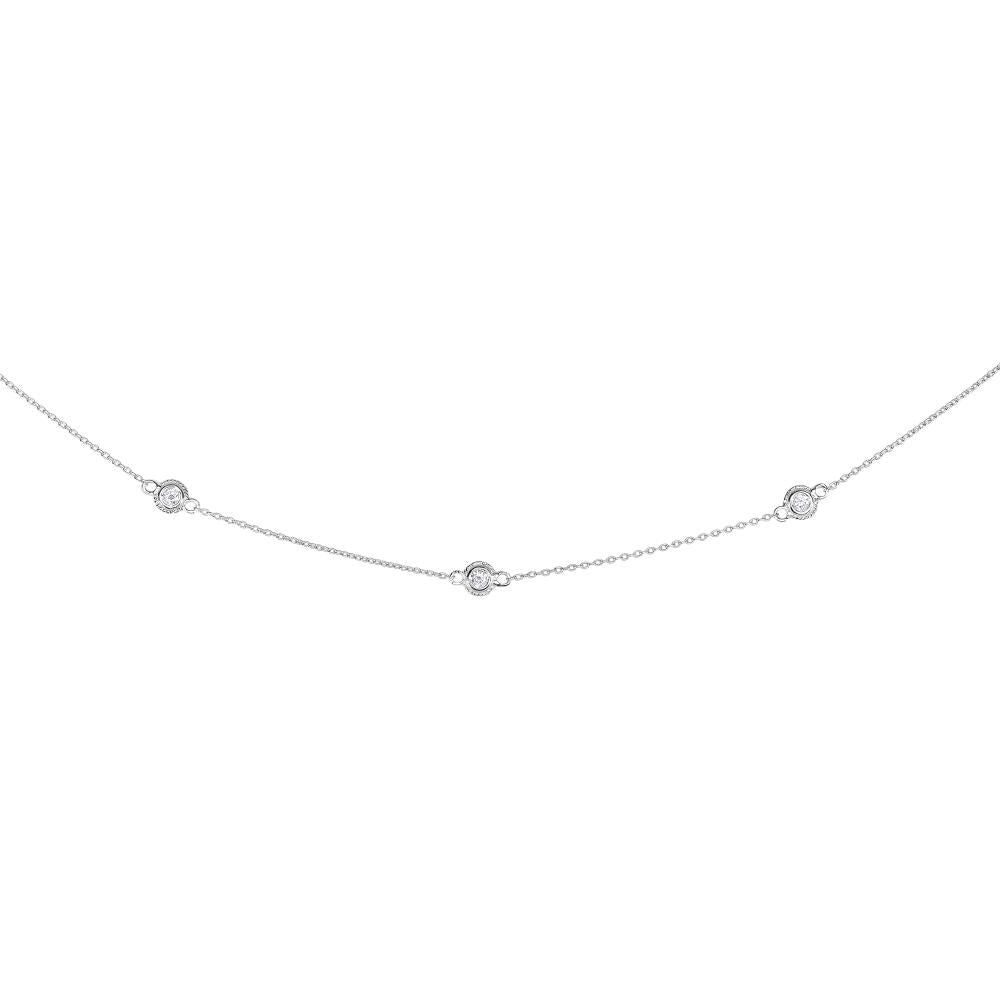 14K Gold .25ct Diamond by the Yard Necklace - Dainty Everyday Layering Chain for Women | Perfect for Gifts, Weddings & Special Occasions
