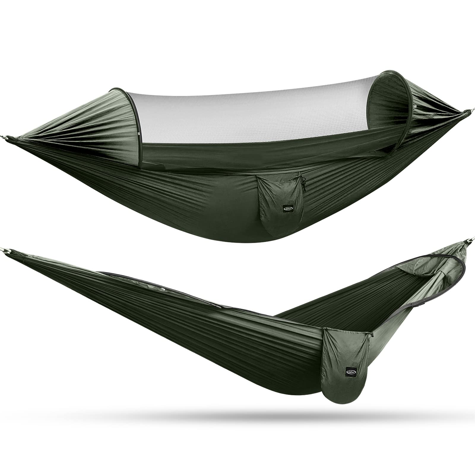 G4Free 2-Person Camping Hammock with Mosquito Net - Lightweight Portable Parachute Hammock with Tree Straps for Outdoor Backpacking, Hiking & Backyard Relaxation - Perfect for Camping Trips, Beach Lounging & Forest Adventures