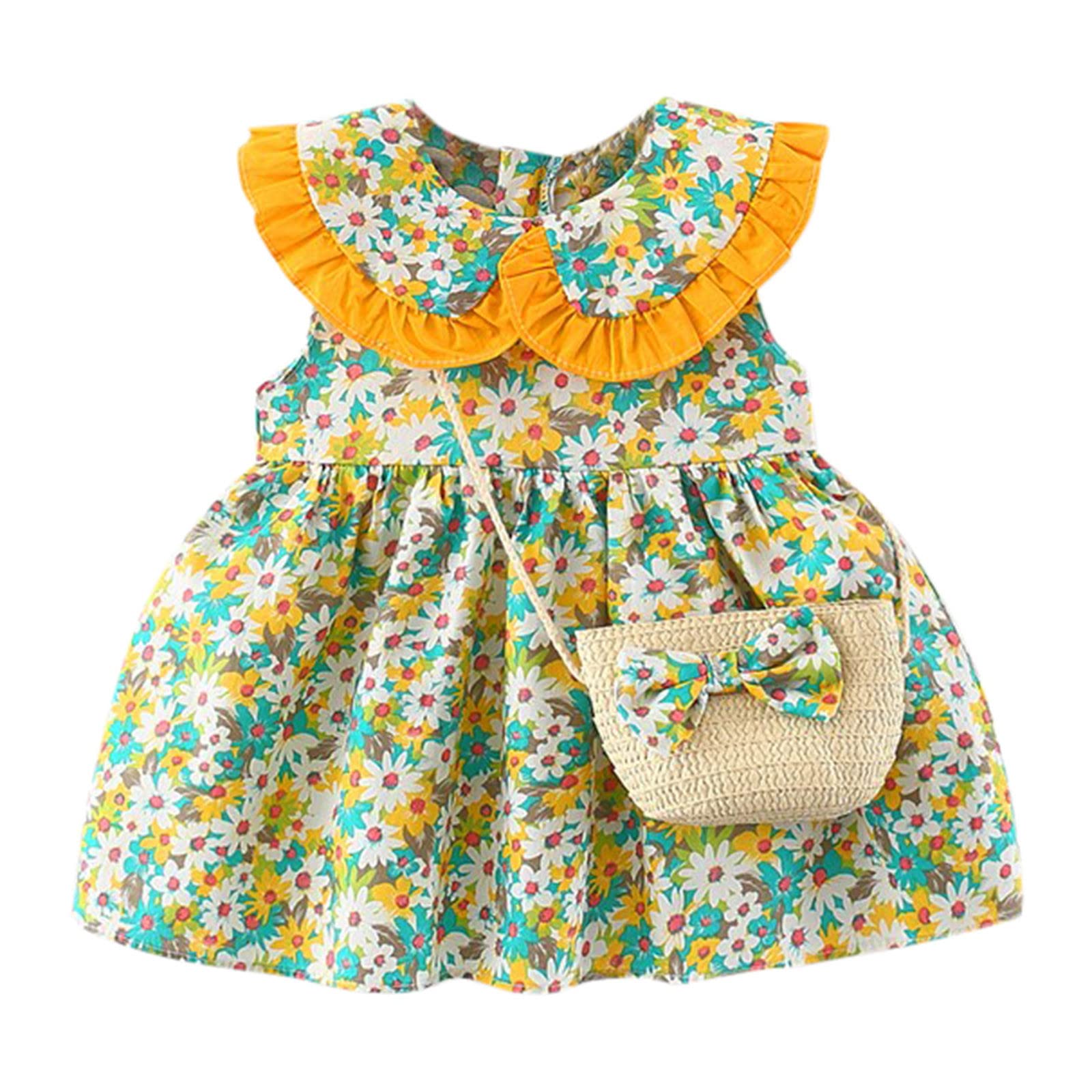 Toddler Girls Sleeveless Floral Princess Dress - Summer Casual Outfit for Kids | Perfect for Birthday Parties, Beach Vacations & Playdates