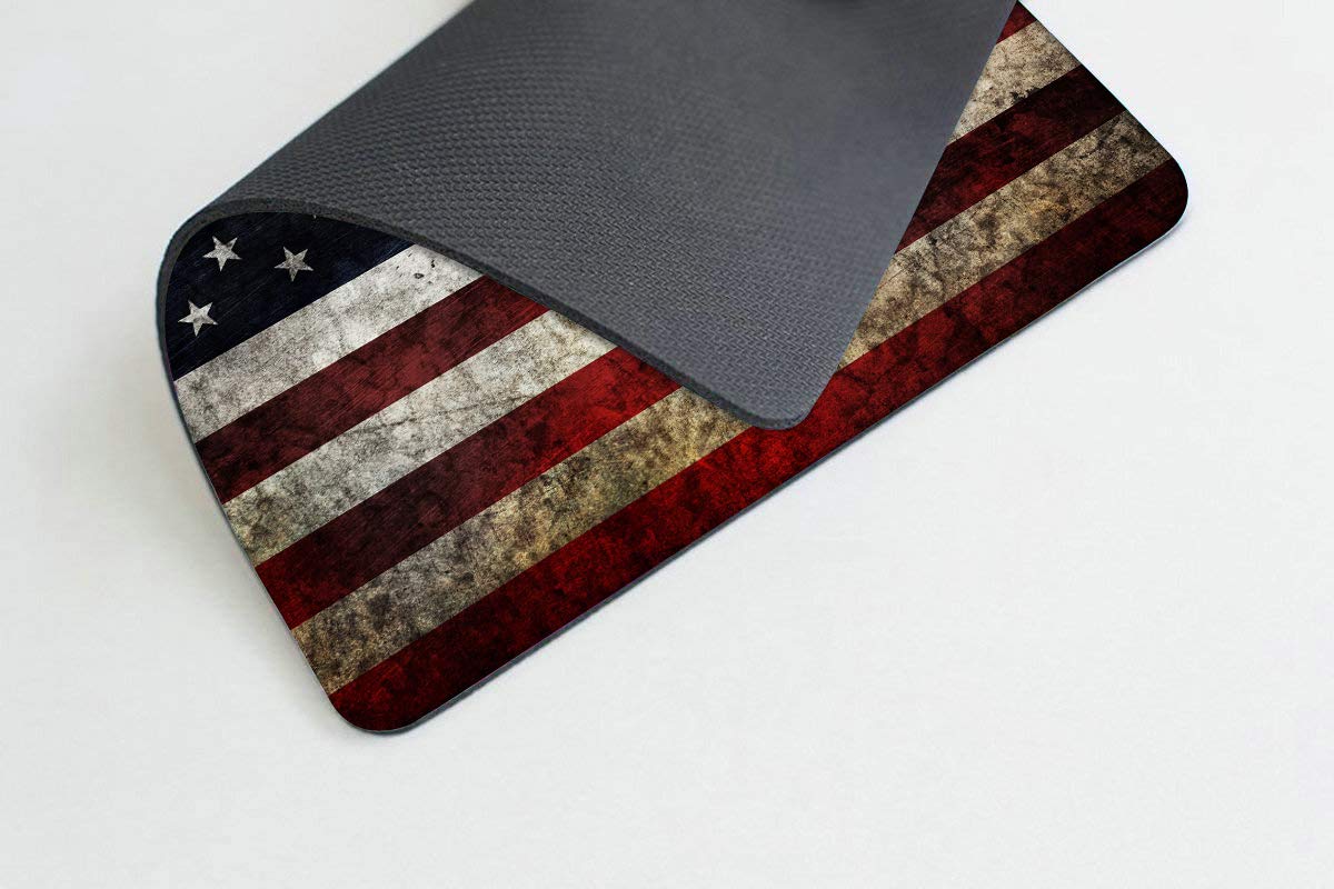 USA Flag Mouse Pad - Non-Slip Rubber Base Computer Mousepad for Laptop & Office Desk Accessories (1-Piece) - Perfect for Home Office, Gaming & Patriotic Decor