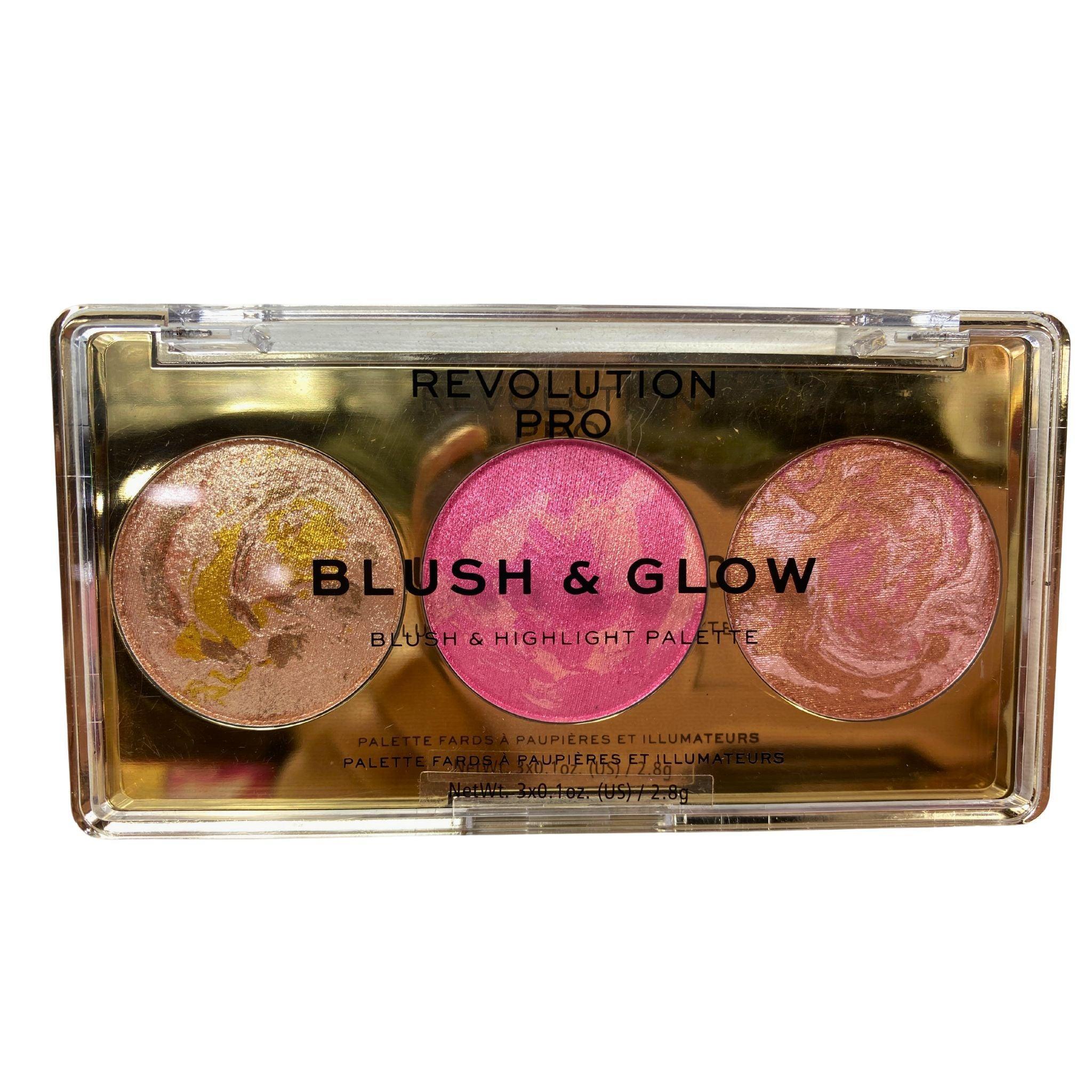 Revolution Pro Blush & Glow Blush & Highlight Palette - Rose Glow 3x0.1oz (30 Pcs Lot) | Creamy Pigmented Cheek Makeup for Natural Flush & Radiant Glow | Perfect for Everyday Wear, Date Night & Special Occasions