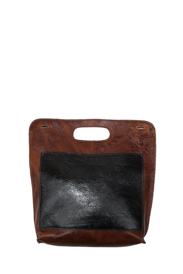 Premium Vegetable Tanned Leather Piper Crossbody Shoulder Bag & Tote - Black/Brown Two-Tone Design | Perfect for Work, Travel & Everyday Use