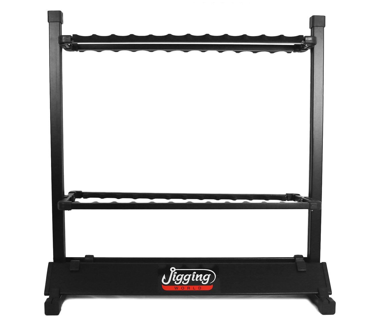 Jigging World Aluminum Rod Racks - Heavy Duty Fishing Rod Holder for Saltwater & Freshwater - Perfect for Boat, Kayak, Surf, and Shore Fishing