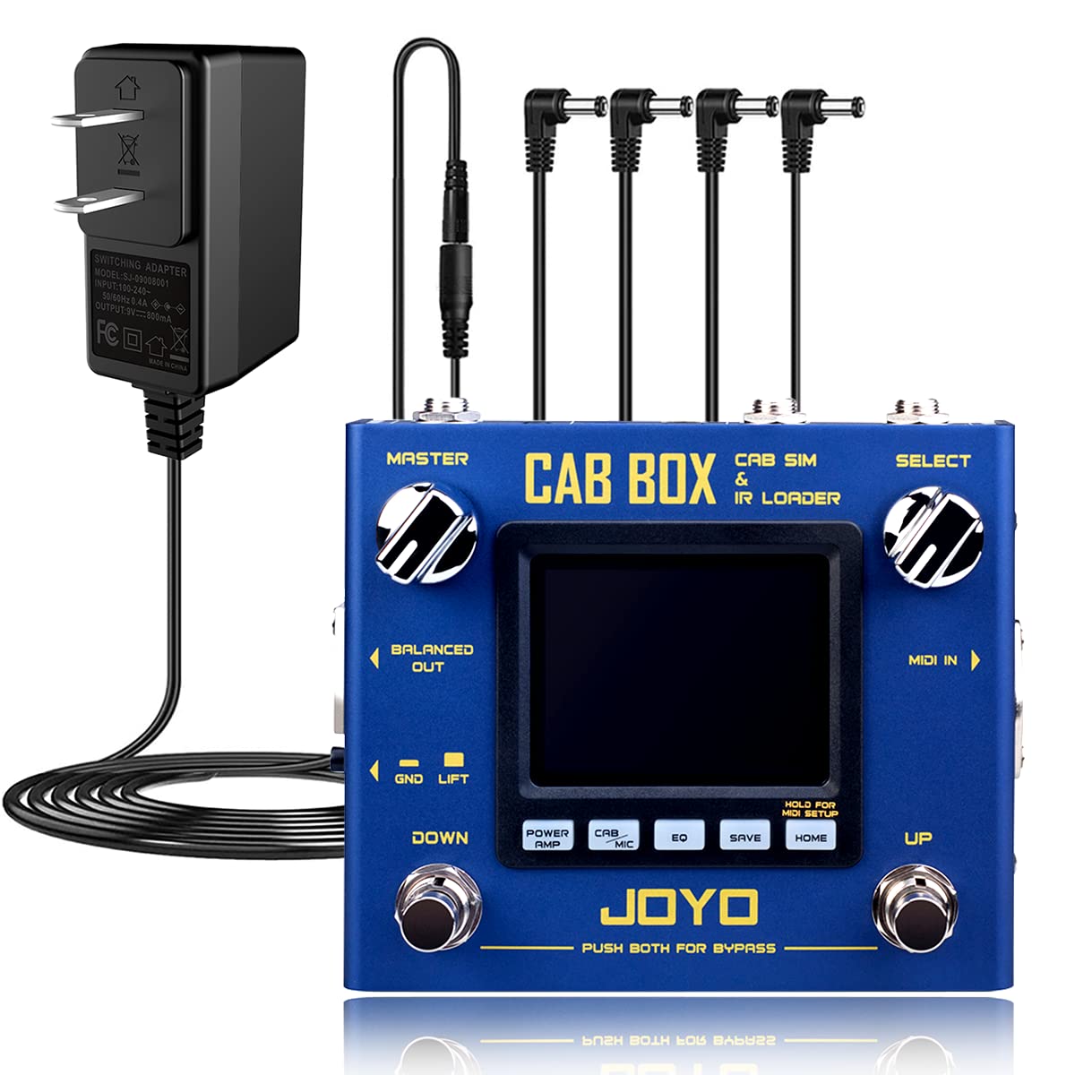 JOYO R-08 Cabinet Modeling Guitar Effects Pedal for Electric & Bass - 9V DC Power Supply (800mA-1A) - Perfect for Stage Performances, Studio Recording & Home Practice