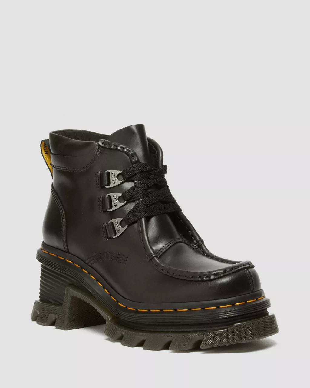 Corran 3-Eye Atlas Leather Heeled Boots for Women - Vintage Ankle Booties with Chunky Block Heel - Perfect for Fall Outfits, Date Nights & Office Wear