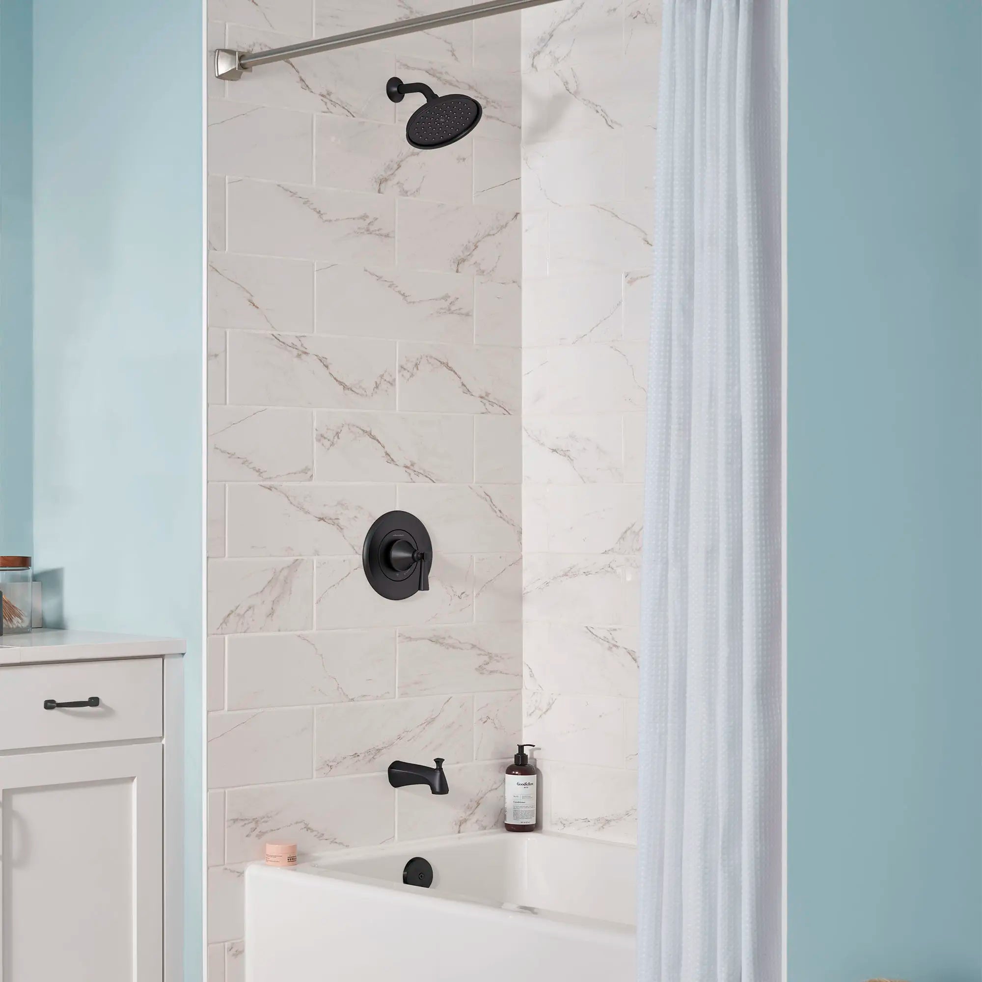 Glenmere 2.5 GPM/6.8 LPM Pressure Balance Tub and Shower Trim Kit with Showerhead & Double Ceramic Cartridge - Perfect for Bathroom Renovation and Modern Home Upgrades