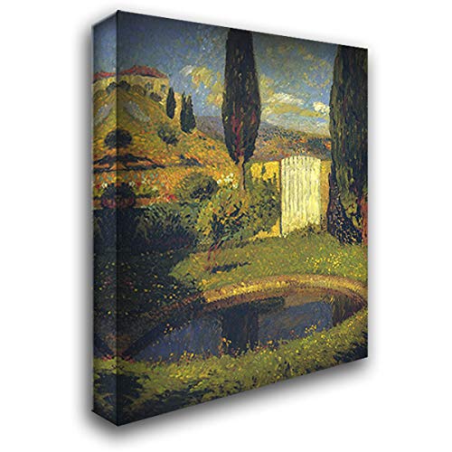 Henri Martin 'Garden at Labastide du Vert' 20x24 Inch Stretched Canvas Wall Art - Ready to Hang Landscape Painting for Living Room, Bedroom & Office Decor