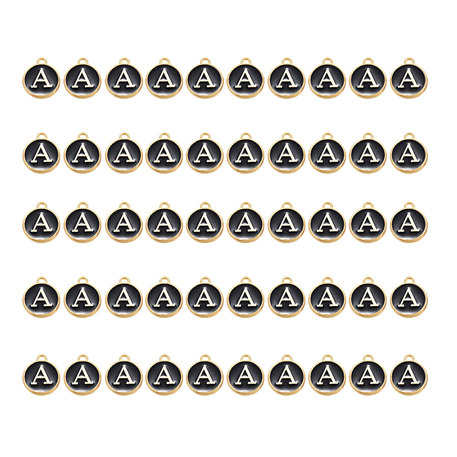 Ornaland 50pcs Double Sided Letter Charms - Initial Alphabet Pendants for DIY Jewelry Making (Bracelet, Necklace, Earrings) - Perfect for Personalized Gifts, Craft Projects & Handmade Accessories