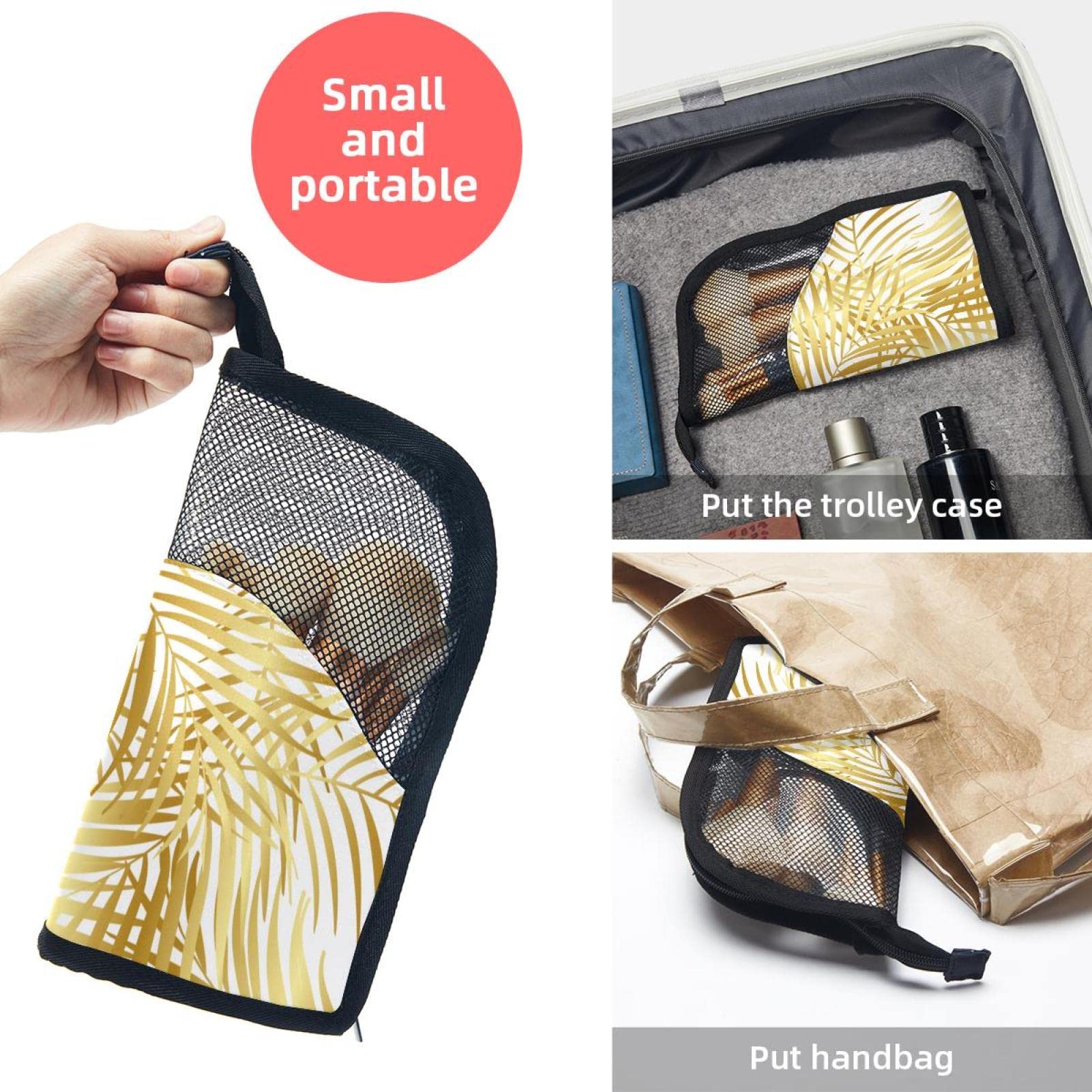 12-Piece Makeup Brush Organizer Bag with Portable Holder Case - Globe Leaves Tropical Design for Travel & Home Storage | Perfect for Makeup Artists & Beauty Enthusiasts