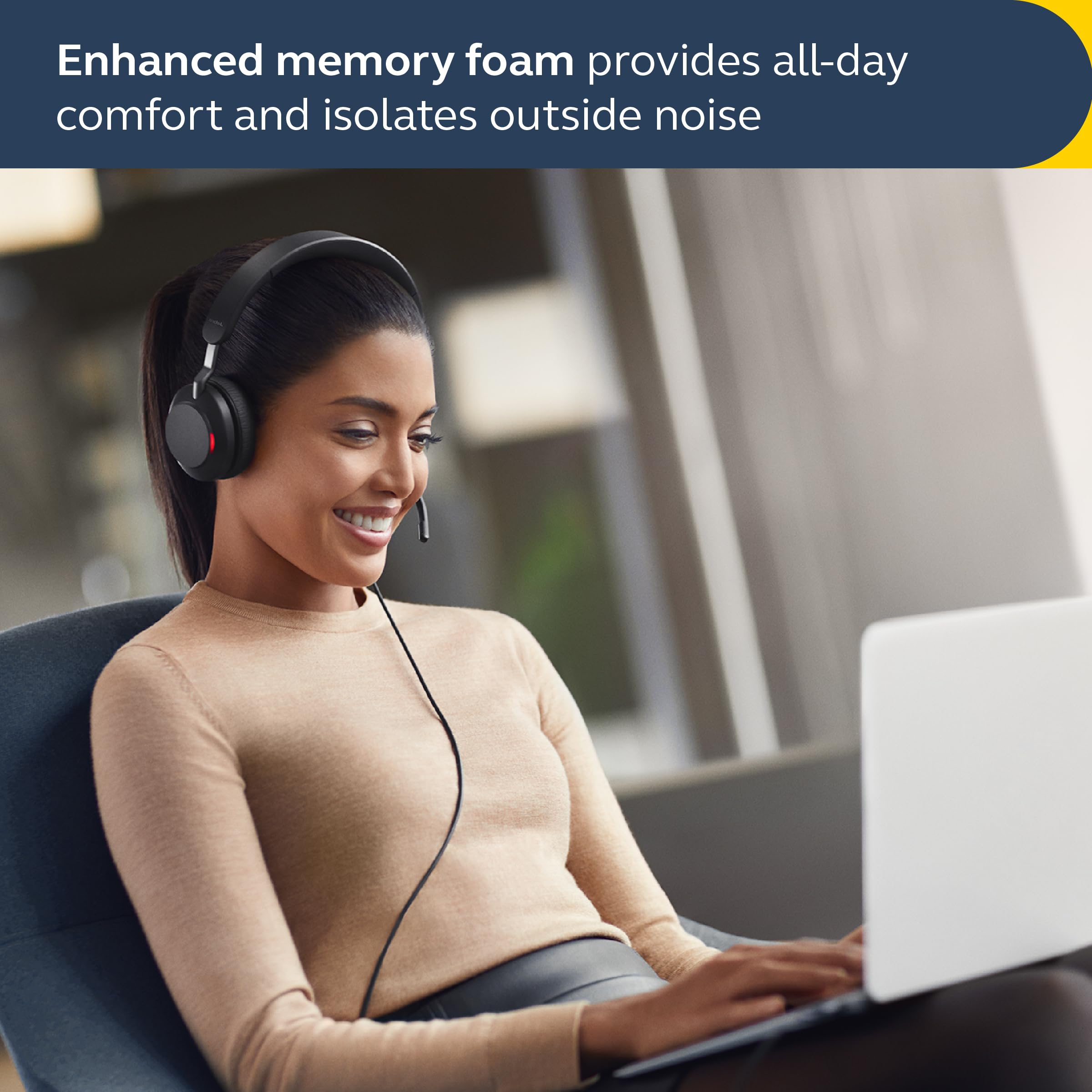 Jabra Evolve2 40 SE Wired Mono Noise-Cancelling Headset with 3-Mic Call Technology & USB-A Cable - Compatible with Zoom, Google Meet, Microsoft Teams & All UC Platforms - Black - Perfect for Remote Work, Online Meetings & Call Centers