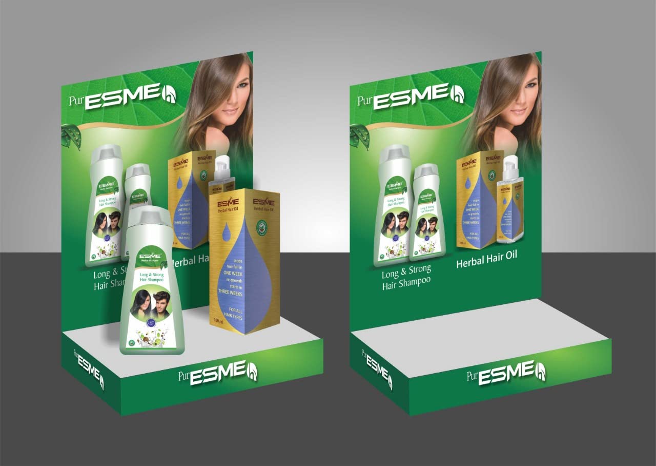 ESME Herbal Shampoo & Hair Oil Set - 200ml Shampoo + 100ml Oil - Natural Hair Care for Dry, Damaged Hair - Sulfate Free, Vegan, Cruelty Free - Perfect for Daily Hair Nourishment & Scalp Treatment