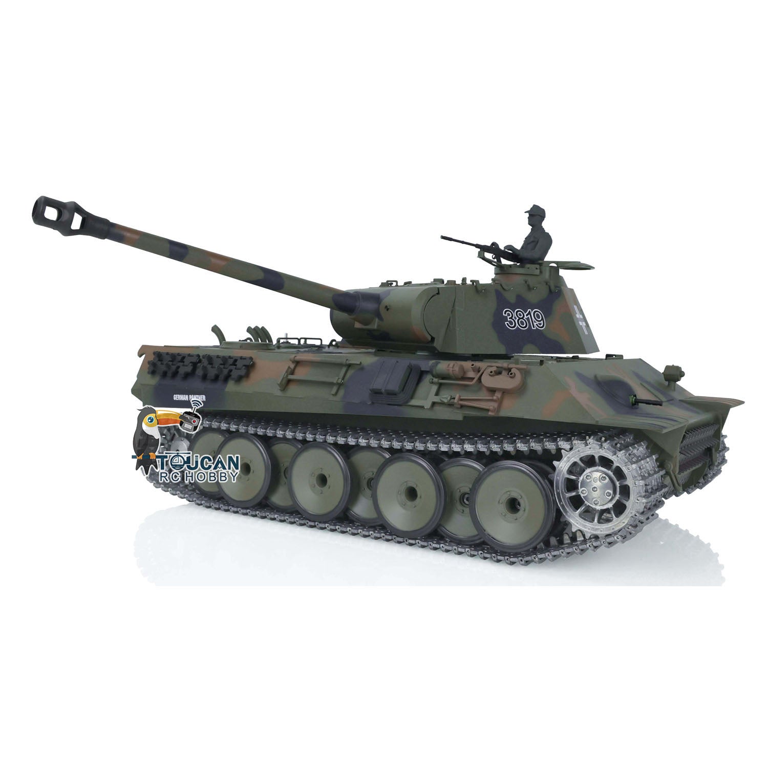 1/16 Scale Henglong 7.0 German Panther RTR RC Tank with 2.4G Radio Control, Sprocket Idler Wheels & Infrared Receiver - US Stock - Perfect for Military Enthusiasts, Collectors and Outdoor RC Battles