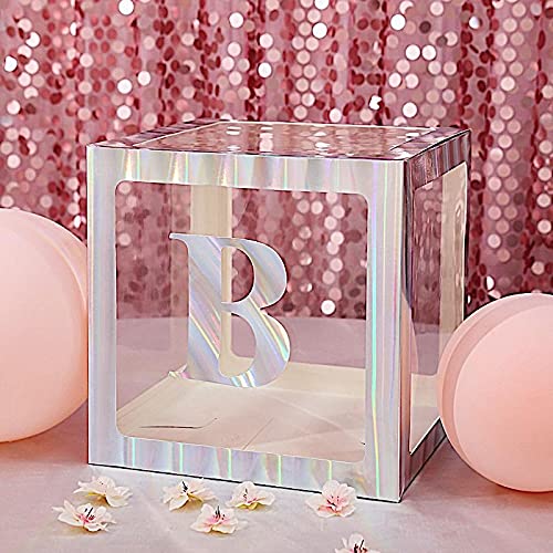 4 Pack Iridescent 5 Inch Letter B Stickers - Waterproof Vinyl Wall Decals for Nursery, Classroom, Party Backdrop Decorations - Perfect for Baby Showers, Birthday Parties & Home Decor