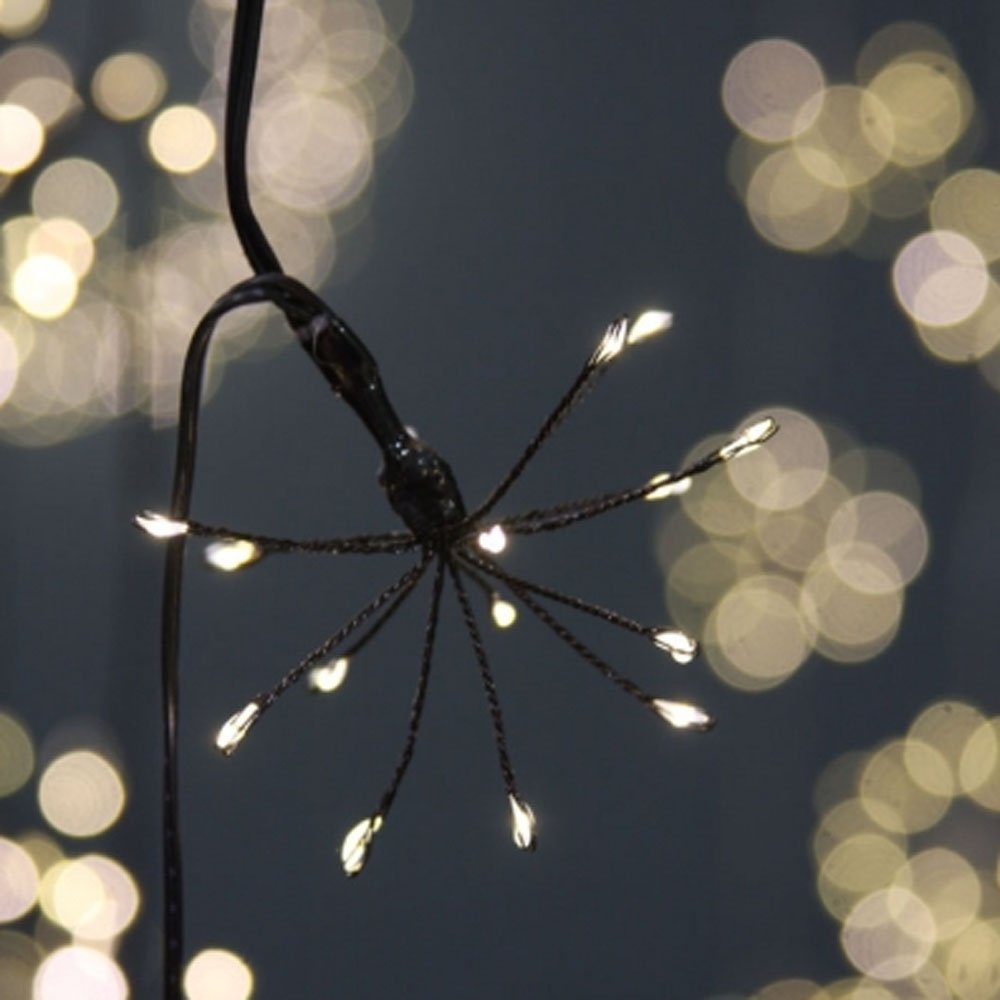Black Starburst Fairy Lights - 100 LED Battery Operated String Lights for Bedroom, Wedding, Party Decor - Indoor & Outdoor Waterproof Christmas Lights for Home, Garden, Patio Decoration