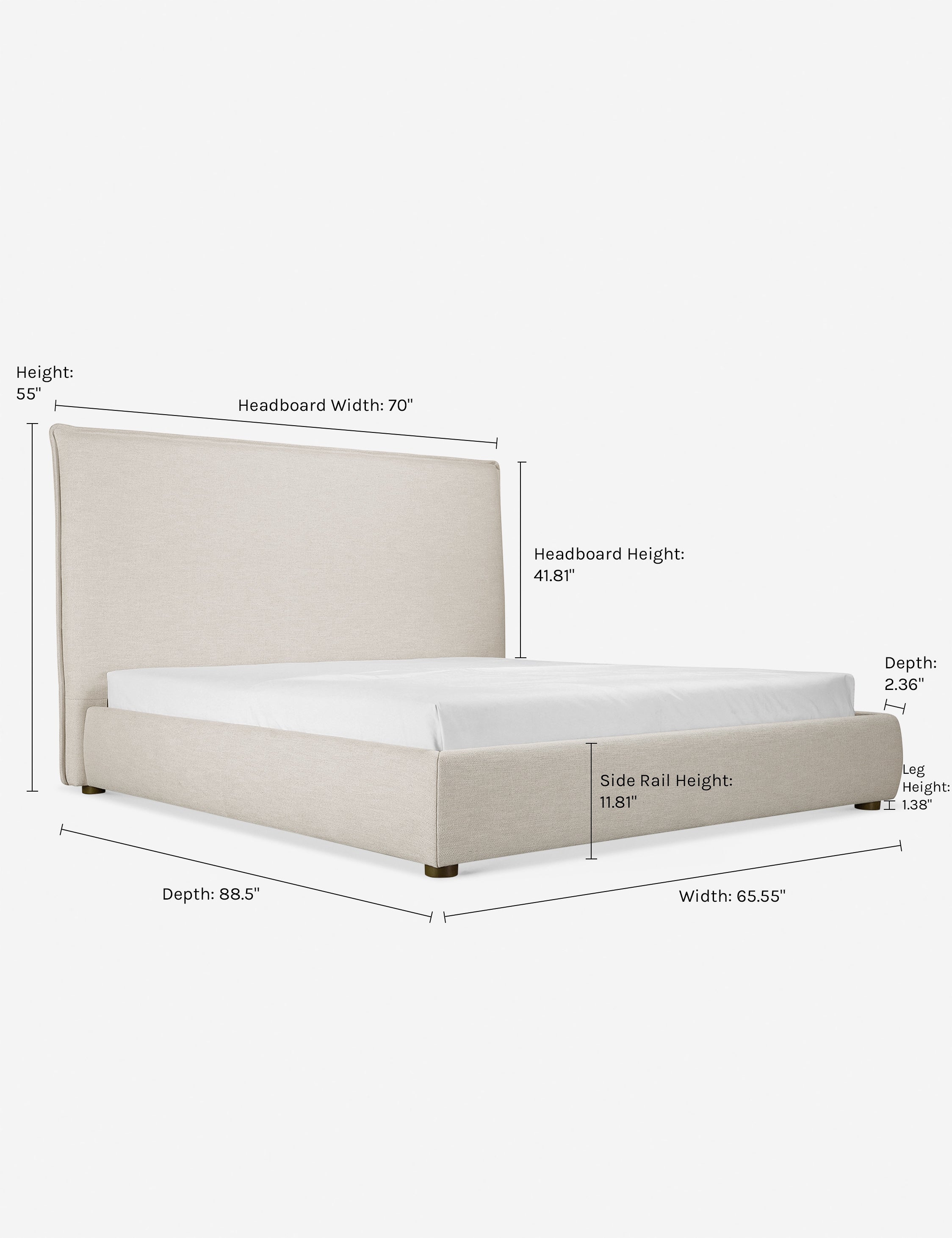 Cambria Platform Bed Frame - Modern Low Profile Bed with Wooden Slats - Perfect for Minimalist Bedroom & Small Spaces