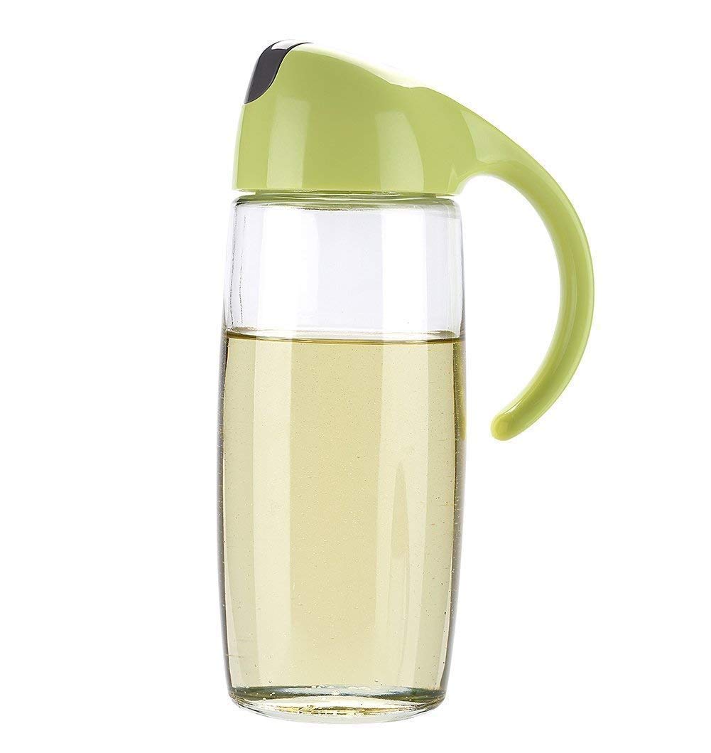 KUNYA® Automatic Opening & Closing Glass Oil Dispenser Bottle - Leak-Proof Kitchen Oil Cruet for Olive Oil, Vinegar & Seasonings (1-Pack) - Perfect for Cooking, Salad Dressing & Baking