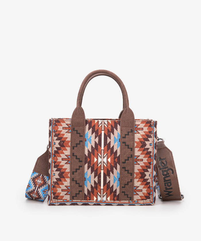 Wrangler Aztec Print Canvas Tote Bag for Women - Stylish & Durable Handbag for Shopping, Beach, Work & Travel Accessories