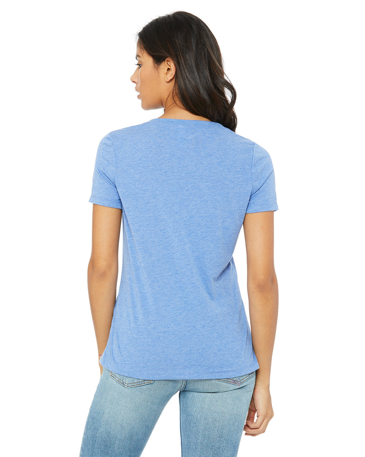 Bella + Canvas 6415 Women's Soft Relaxed Fit Tri-Blend V-Neck T-Shirt - Comfortable Casual Wear for Everyday, Lounge & Light Exercise