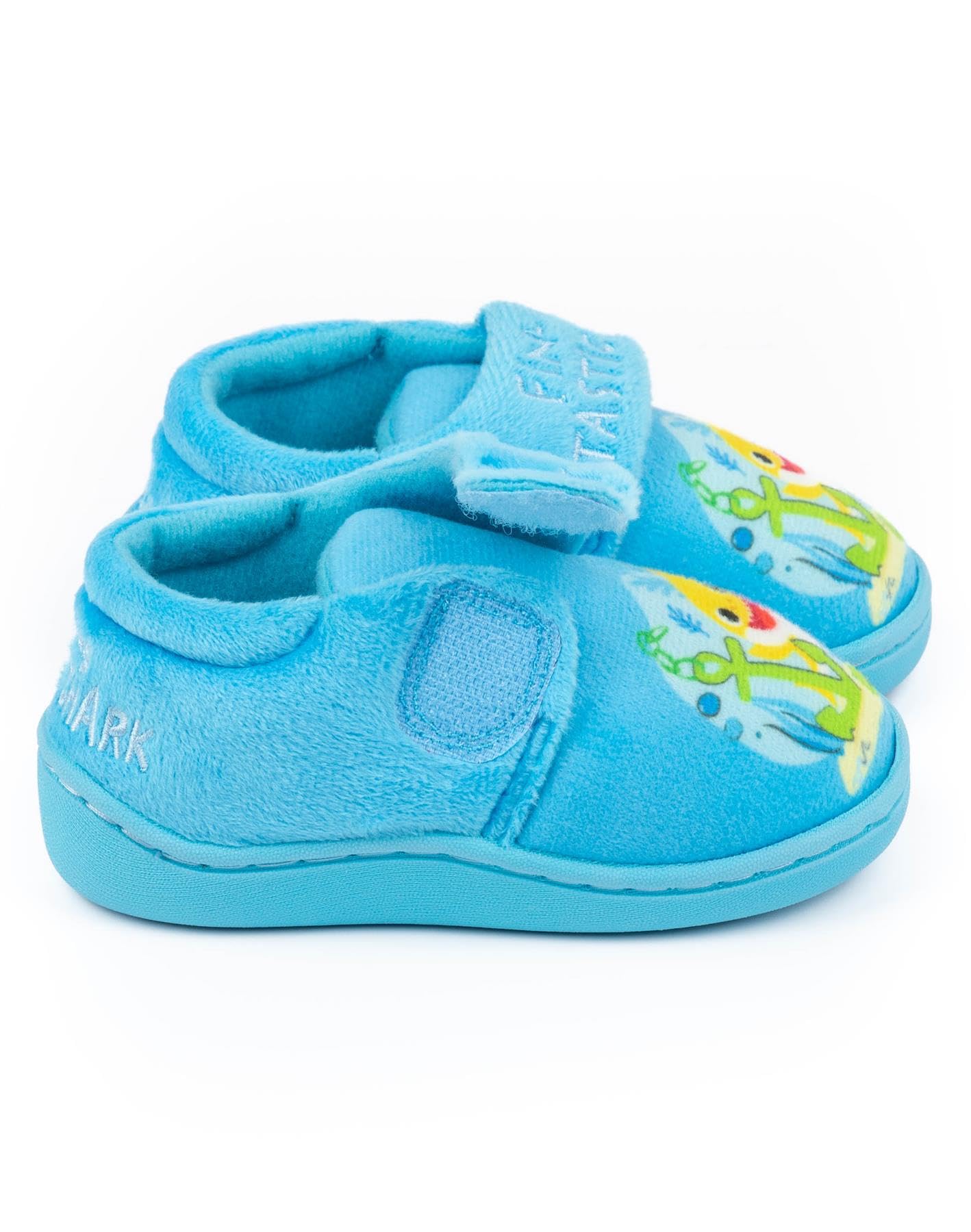 Baby Shark Boys Slippers - Cozy Blue Toddler Footwear for Indoor Play