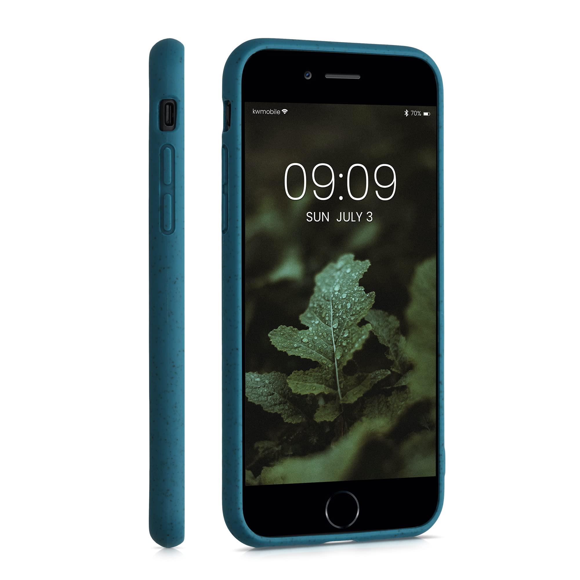 Eco-Friendly Wheat Straw iPhone Case Compatible with iPhone SE 2022/2020 & iPhone 8/7 - Biodegradable TPU Matte Cover in Caribbean Blue - Perfect for Daily Use, Travel & Outdoor Activities