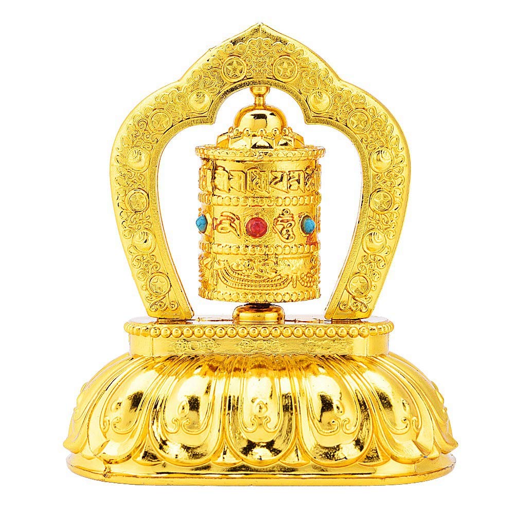 Solar Powered Tibetan Prayer Wheel - Handcrafted Buddhist Prayer Wheel for Home Decor, Meditation & Spiritual Peace - Perfect for Altars, Yoga Studios & Gift Giving