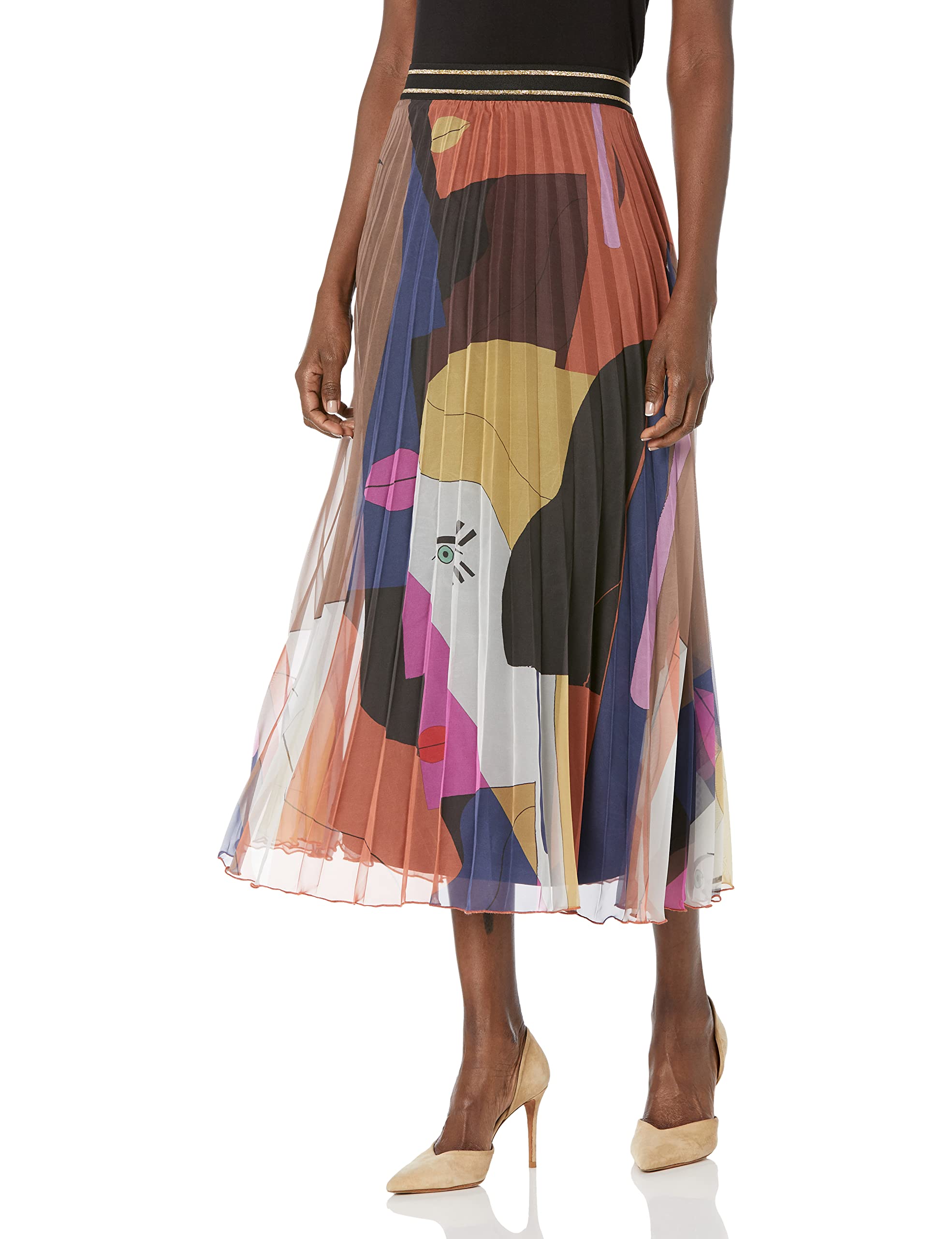 Desigual Women's Long Woven Skirt - Flowy Boho Maxi Skirt for Summer, Beach, and Casual Outings