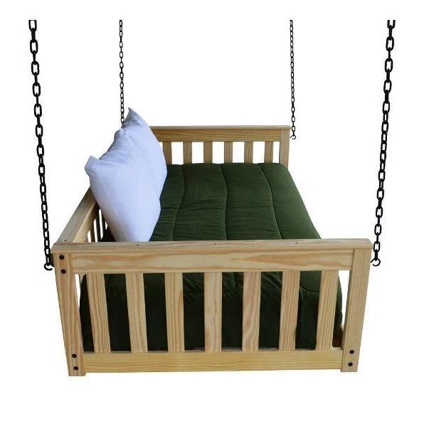 A & L Furniture Mission Style Hanging Daybed with Heavy Duty Chain - Perfect for Porch, Patio, Garden & Outdoor Relaxation