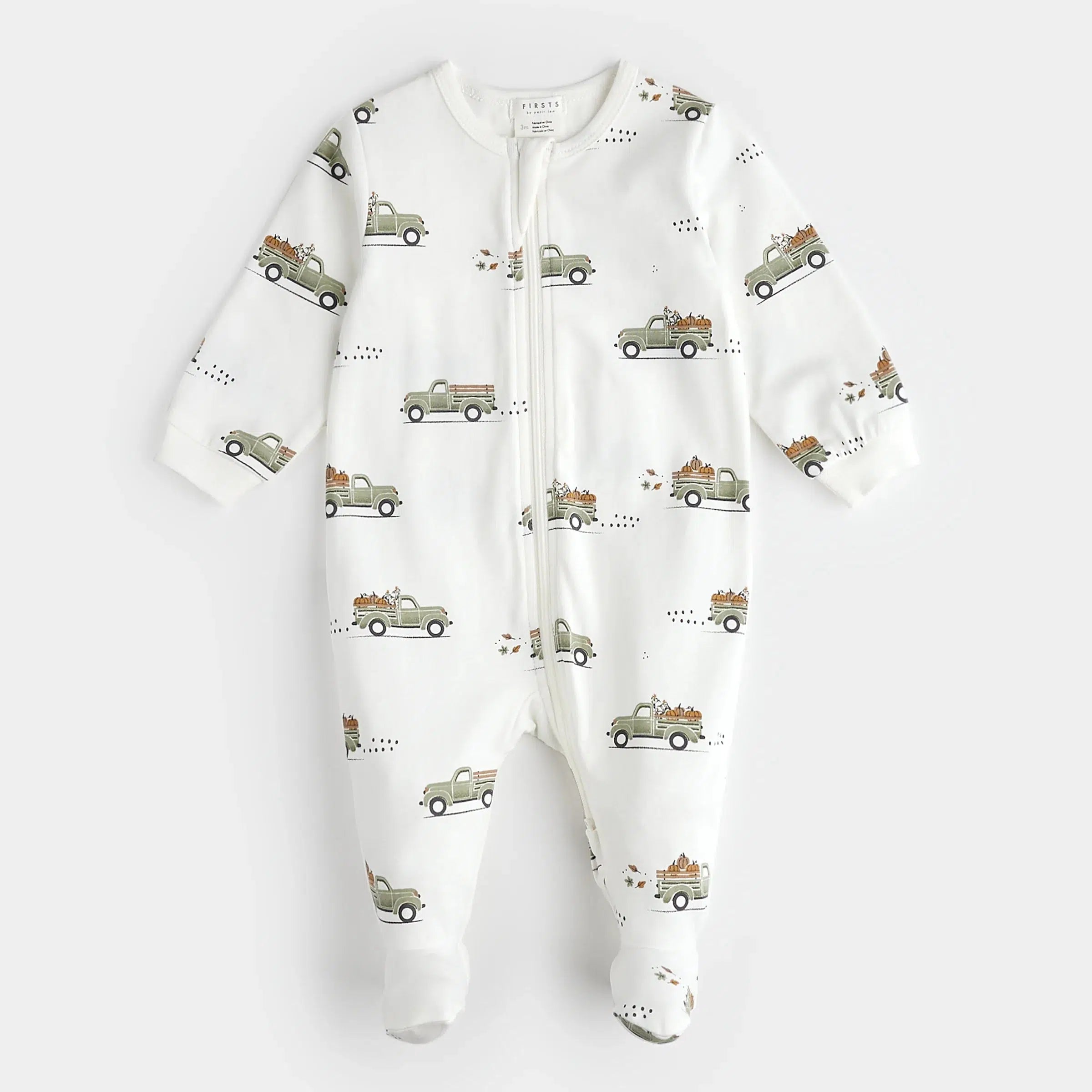 Organic Baby Zipper Footie Pajamas by Petit Lem - Soft Pumpkin Print for Cozy Sleep & Playtime | Perfect for Infants & Toddlers, Daycare & Bedtime