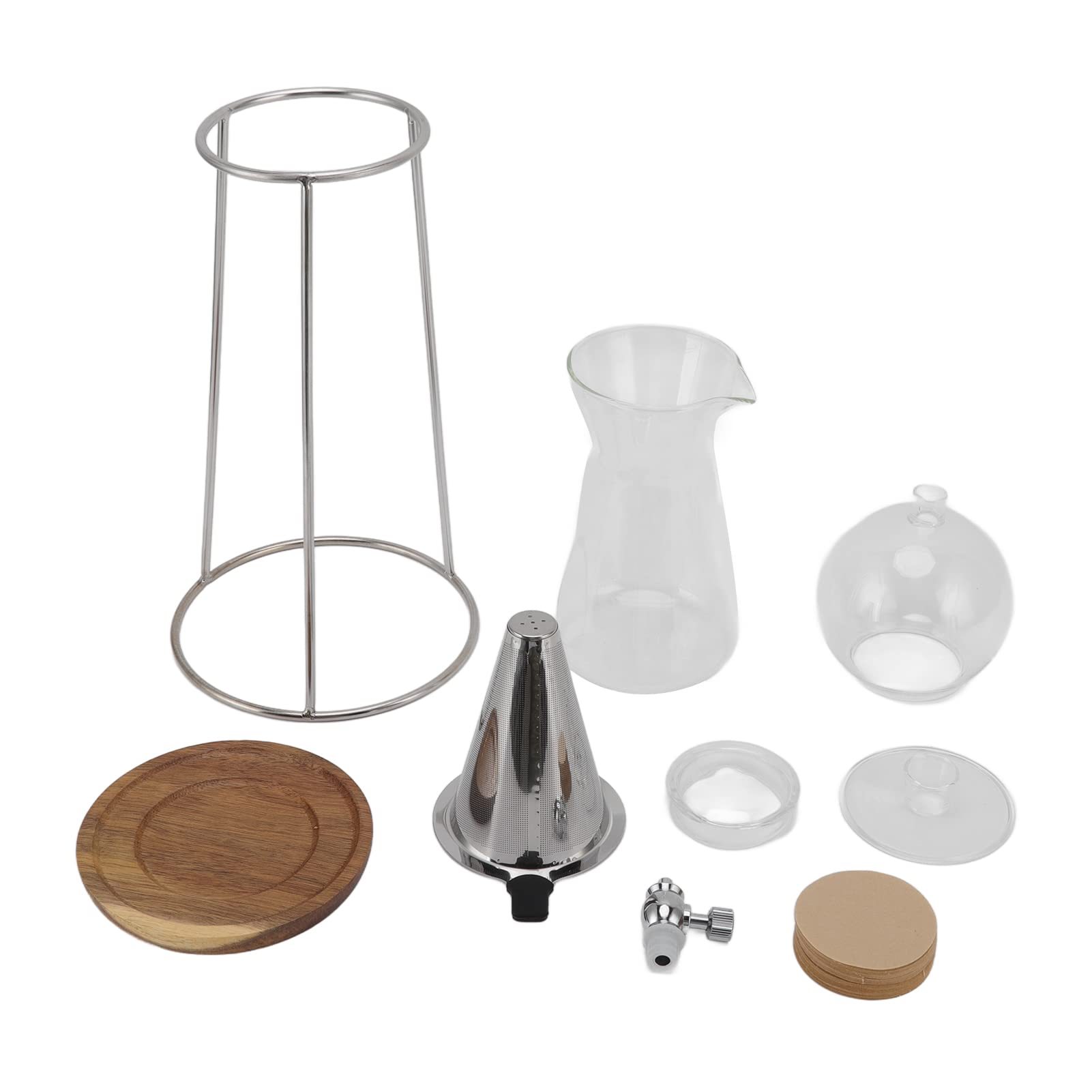 Premium Atyhao Cold Brew Coffee Maker - Adjustable Water Flow Stainless Steel & Borosilicate Glass Detachable Iced Coffee Dripper with Reusable Filter | Perfect for Home, Office & Outdoor Coffee Brewing