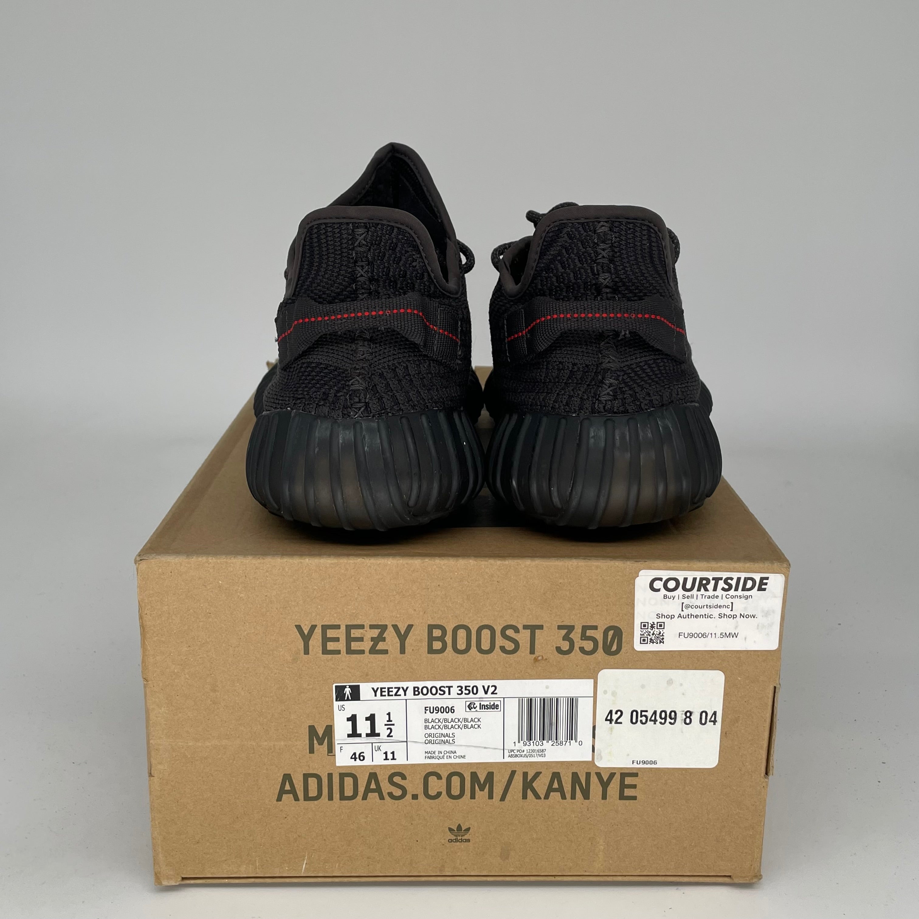 Adidas Yeezy Boost 350 V2 Black Non-Reflective Men's Running Shoes Size 11.5 - Style Code FU9006 | Perfect for Casual Wear, Gym & Street Fashion