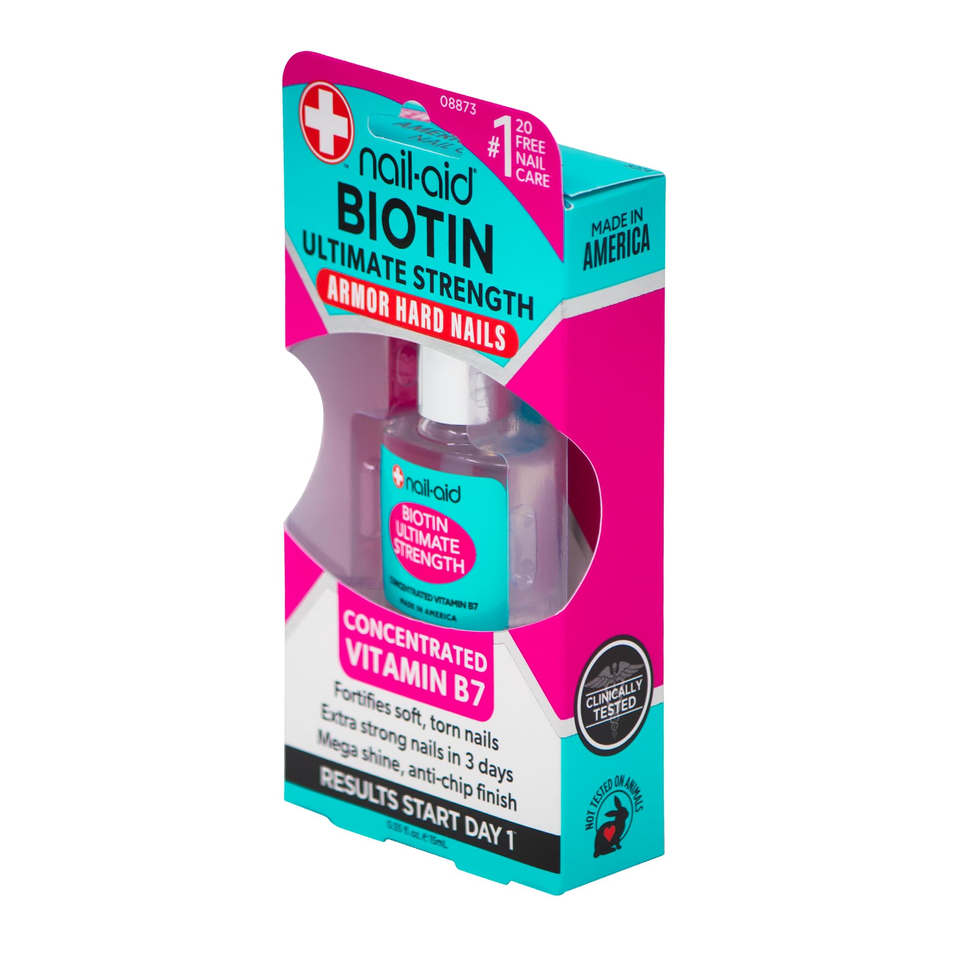 Nail-Aid Biotin Ultimate Strength Nail Treatment & Strengthener - 0.55 Fl Oz - Clear Formula for Stronger, Healthier Nails - Perfect for Weak, Brittle Nails and Nail Care Routine