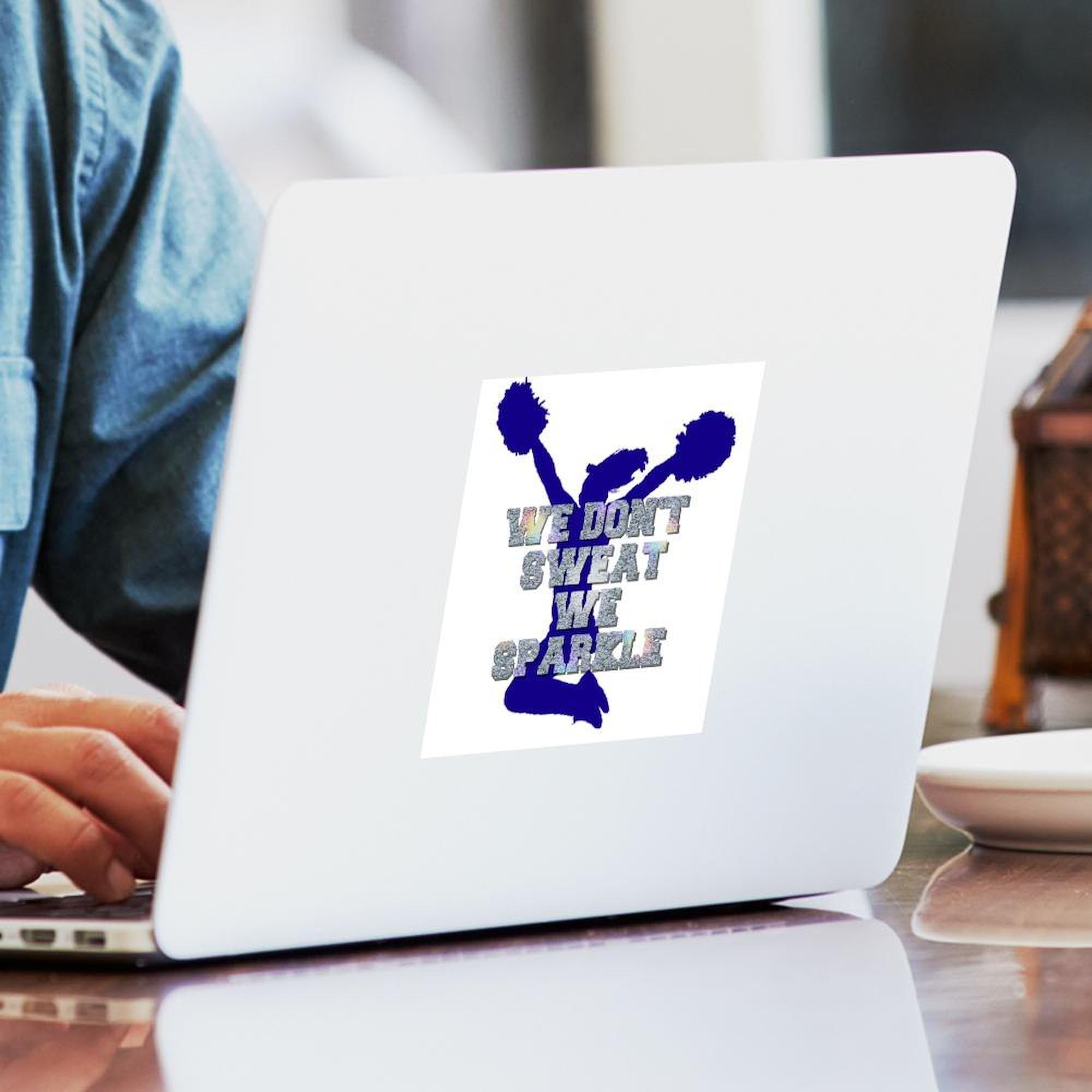 Cheerleader 'We Sparkle' Square Bumper Sticker - Waterproof Vinyl Car Decal for Windows, Laptops & Lockers - Show Team Spirit at Games & Events
