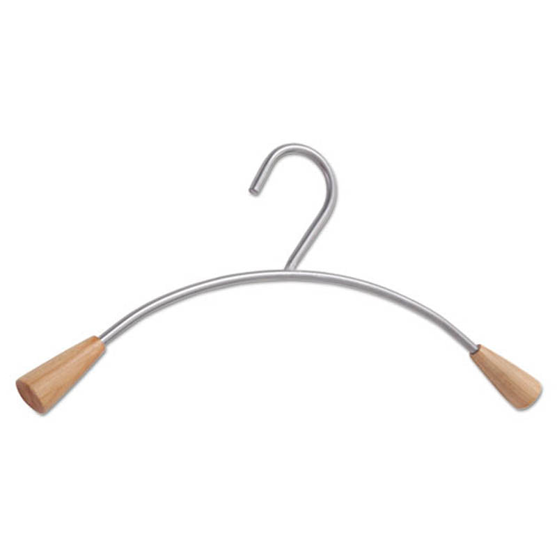 17W Metal Clothes Hangers with Wood Accents - Set of 6 for Wardrobe Organization & Closet Storage