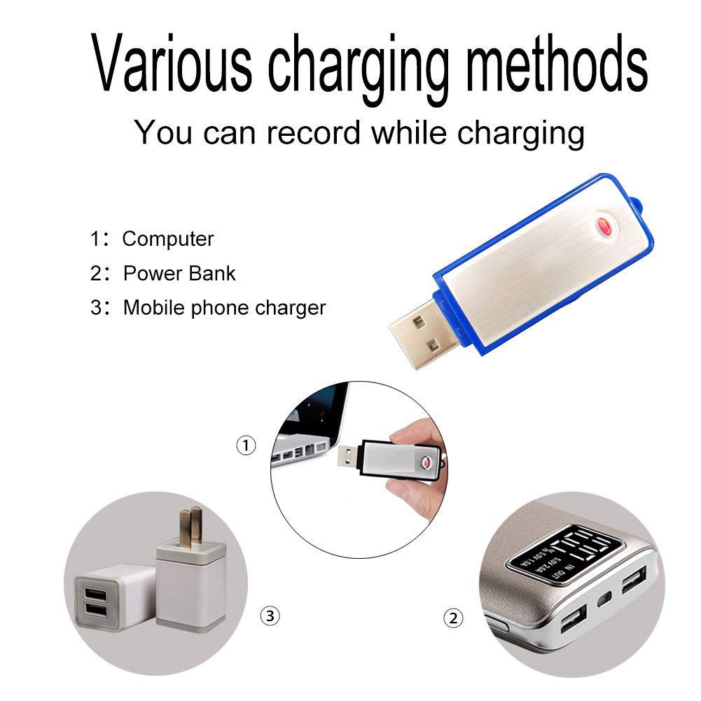 M S TECH 8GB USB Pen Drive Voice Recorder - 120 Hours Clear Audio Storage, Hidden Spy Device for Meetings, Lectures & Interviews | Portable Mono Recording Device for Business & Education