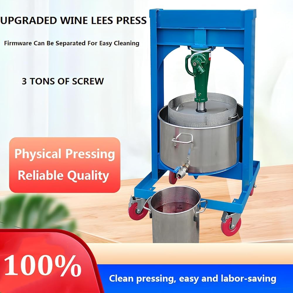 2.1 Gallon (8L) Hydraulic Fruit Press - 2 Ton Stainless Steel Apple Grape Wine Cider Juice Press for Home Brewing & Winemaking