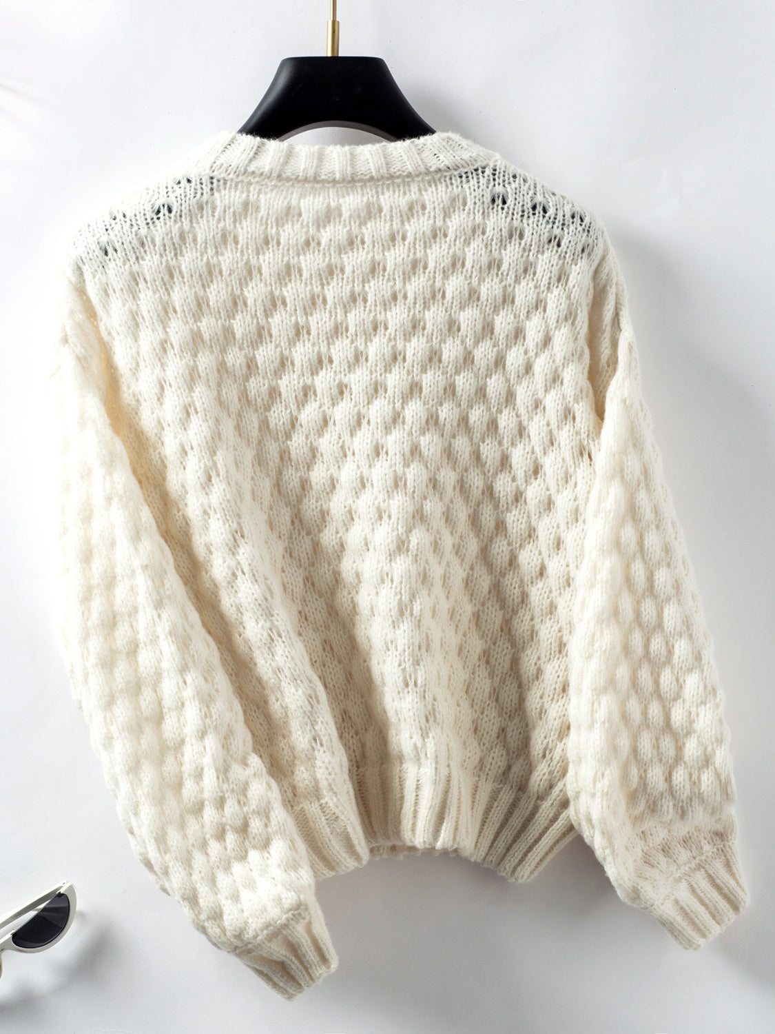 Cozy Cable Knit Round Neck Long Sleeve Sweater for Women - Winter Warm Pullover Casual Tops | Perfect for Office, Date Night & Holiday Outfits