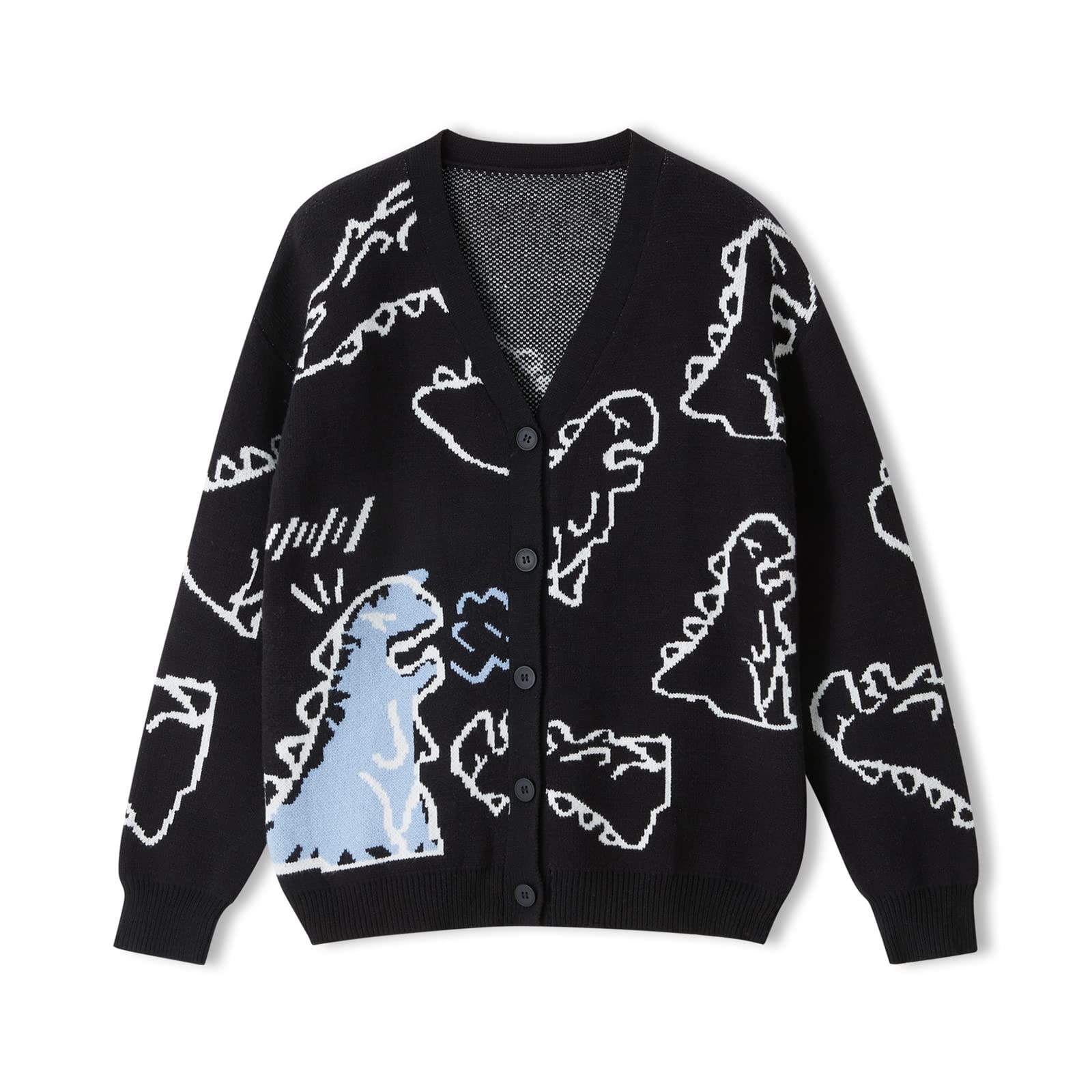Y2K Floral Print Knit Cardigan for Women - Long Sleeve Open Front Button V-Neck Sweater | Perfect for Spring Layering & Casual Outfits